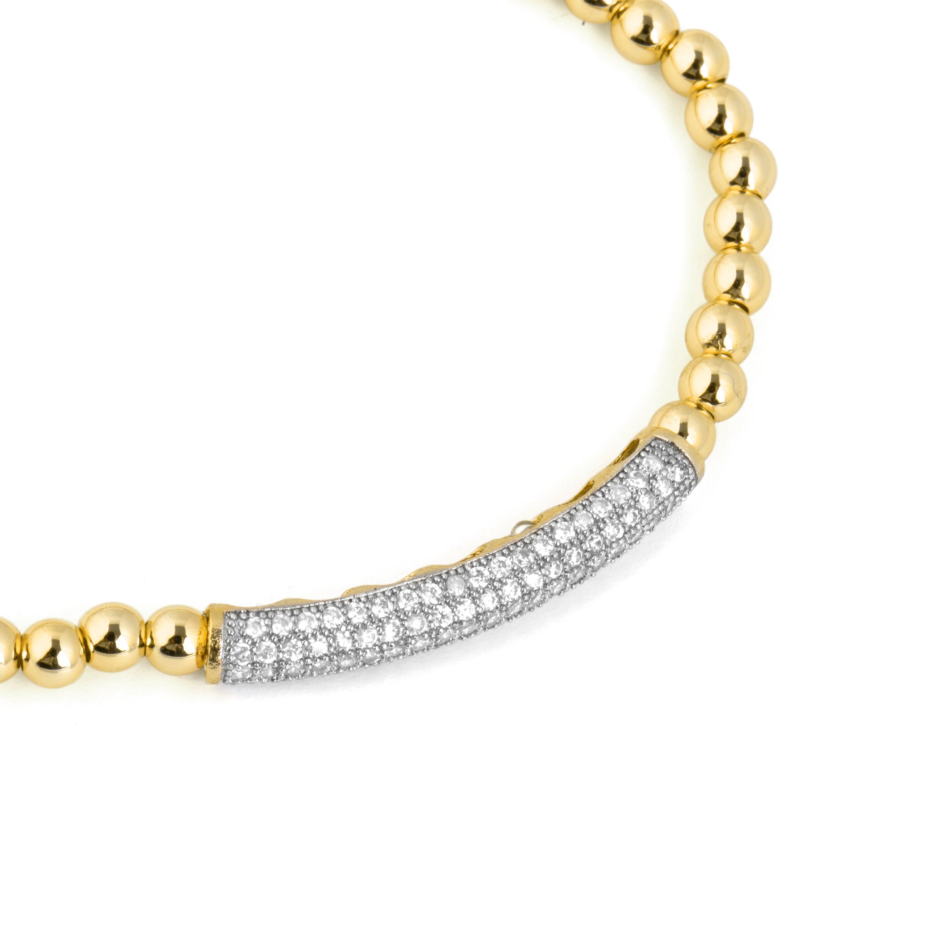 Pulseira de Zircónia Brilhante acabamento em ouro amarelo 18k - Basfri