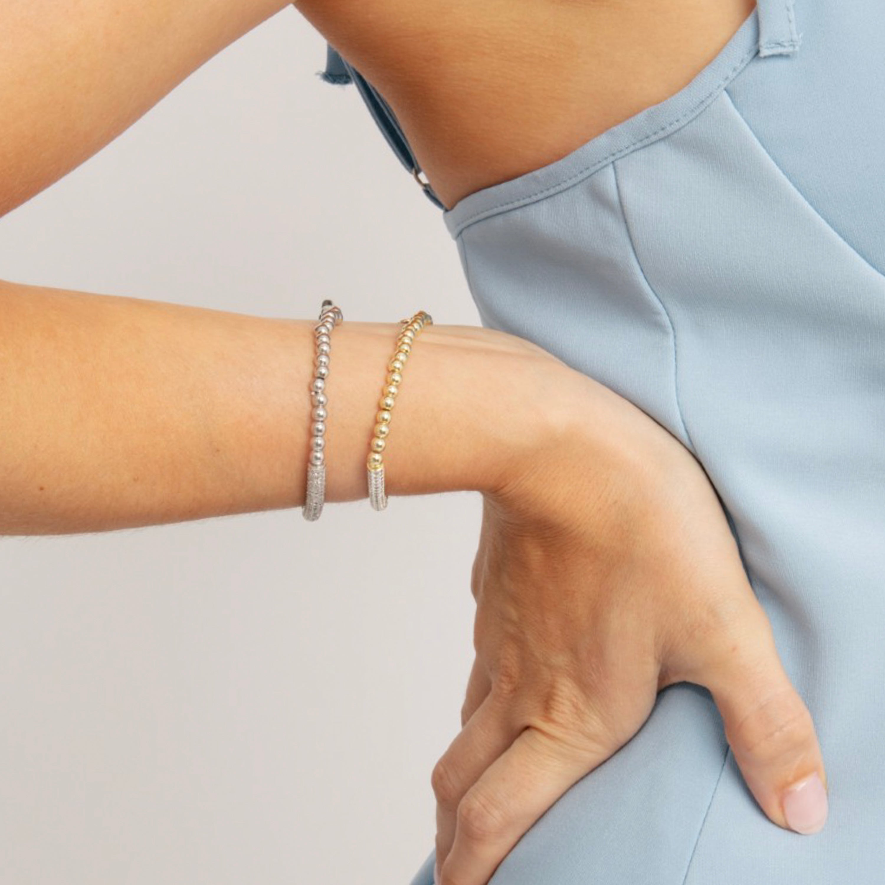 Pulseira de Zircónia Brilhante acabamento em ouro amarelo 18k - Basfri