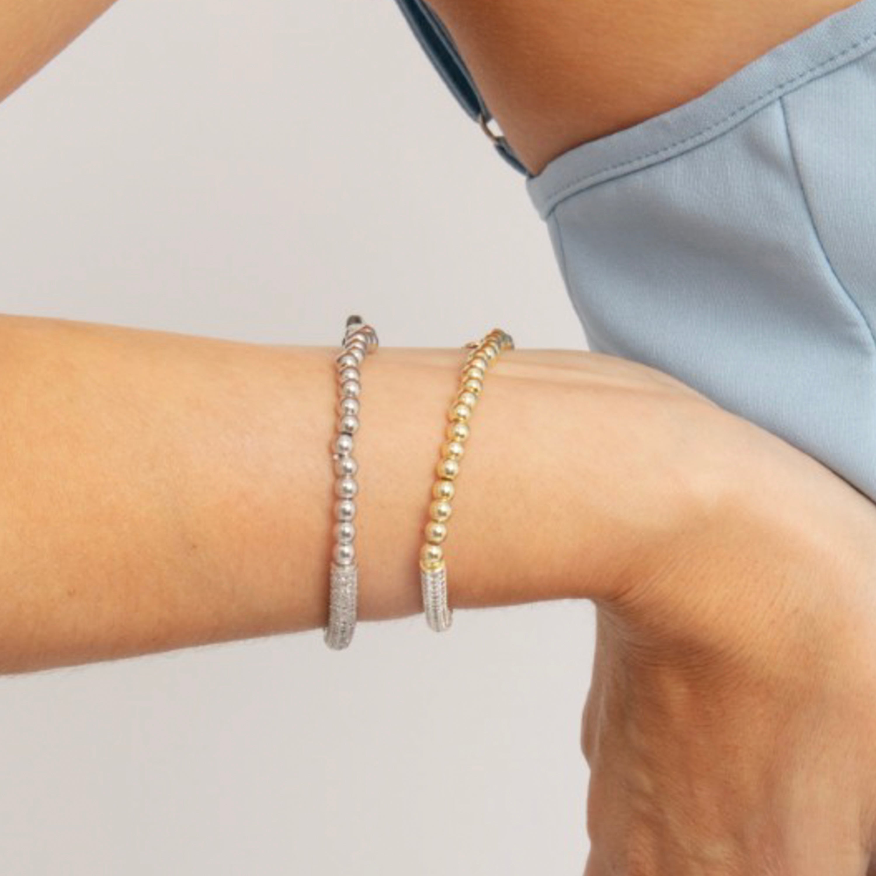 Pulseira de Zircónia Brilhante acabamento em ouro amarelo 18k - Basfri