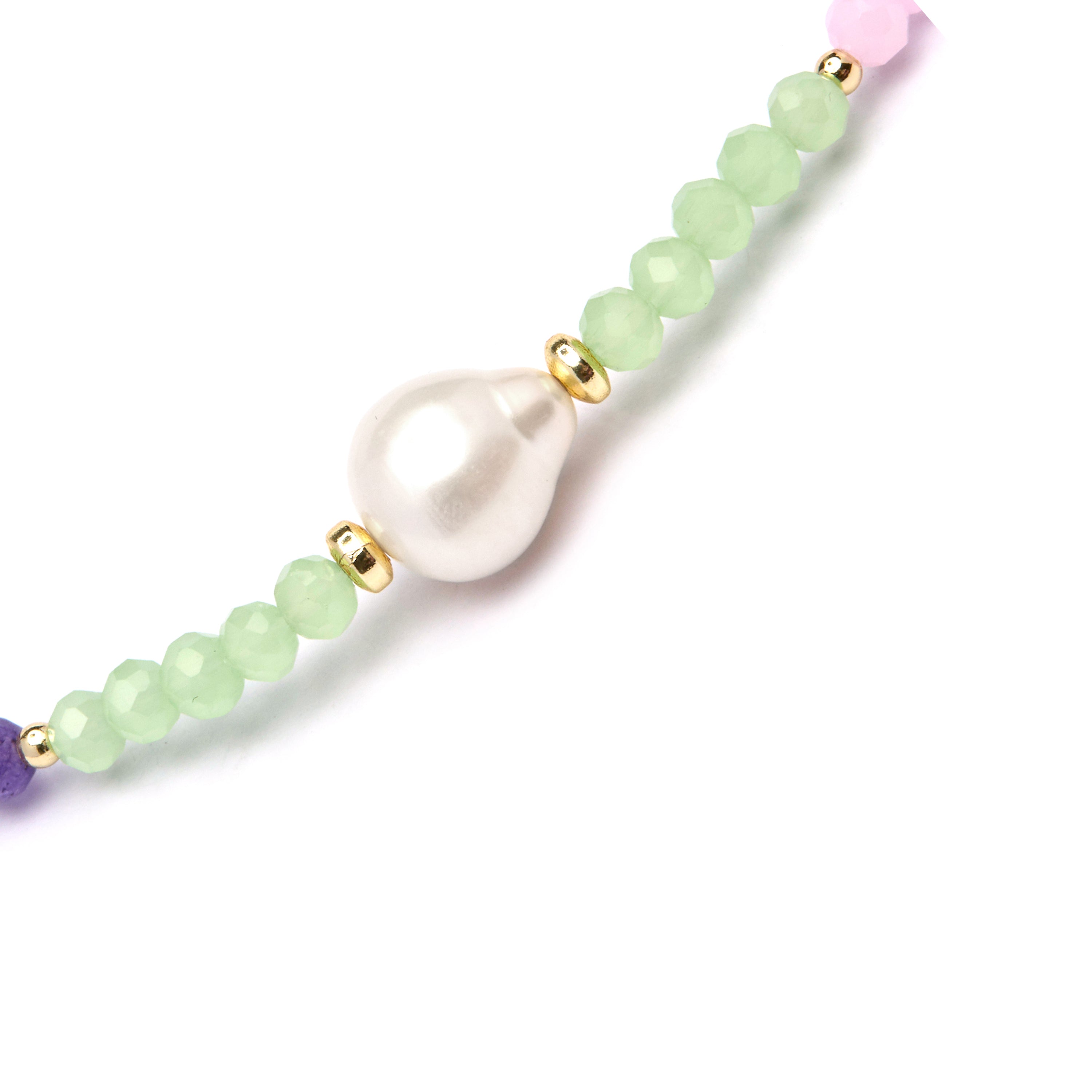Pulsera de Plata de Ley 925 con Cuarzo Hidrotermal Amatista acabada en oro amarillo 18K - Ason