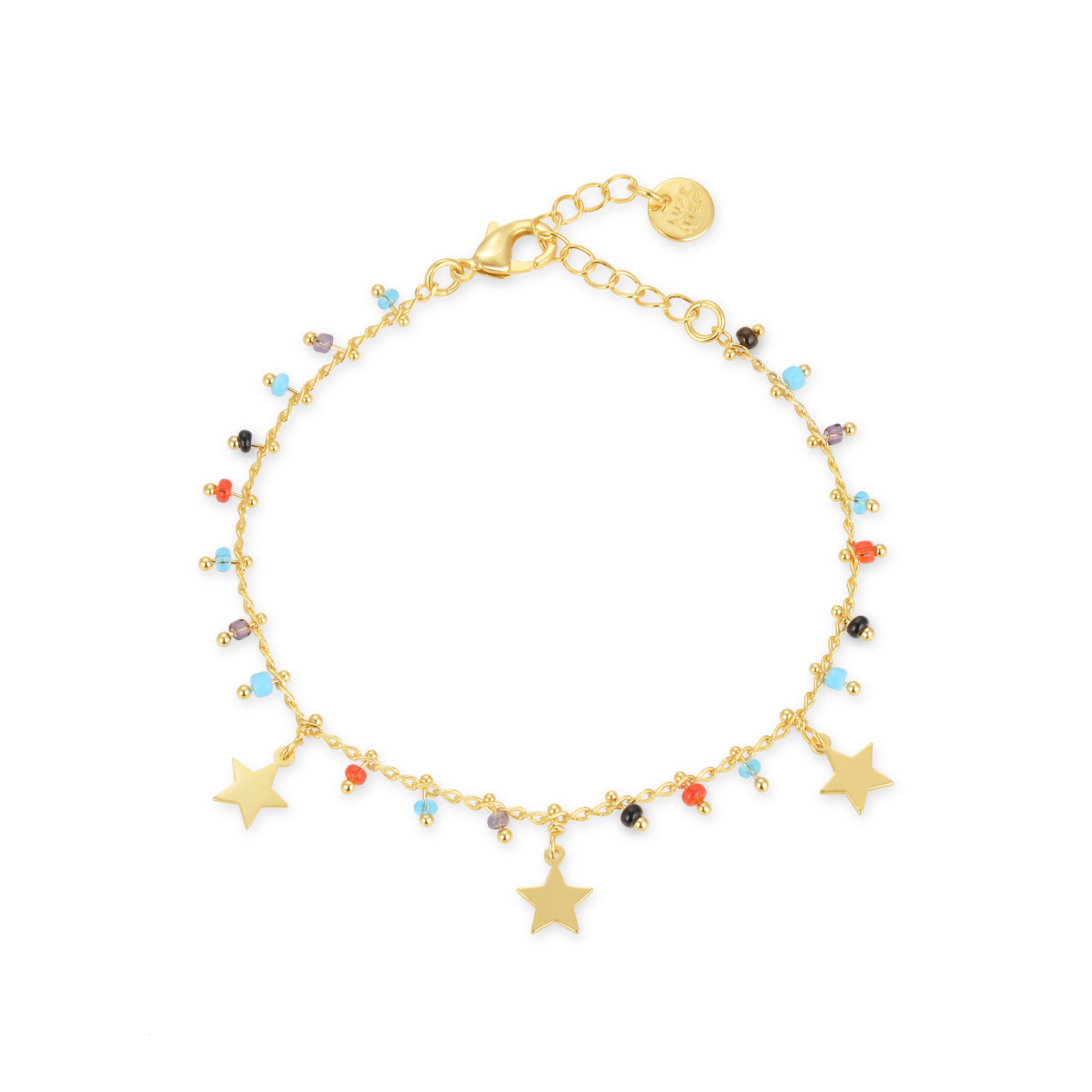 925 Sterling Silver Bracelet with Multicolor Hydrothermal Quartz finished in 18K Yellow Gold - Beos