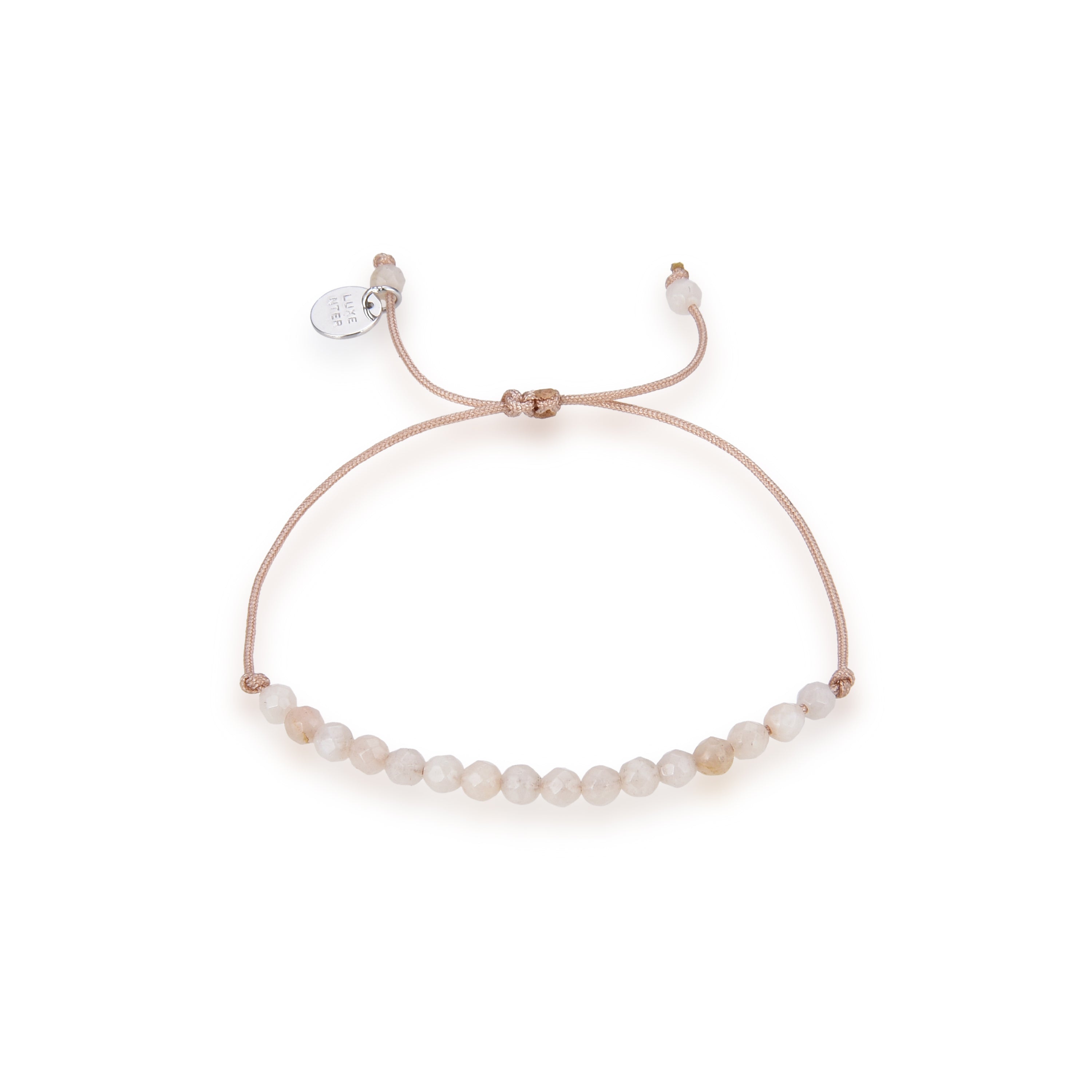 Pulsera de Plata de Ley 925 con Jade Blanco acabada en rodio - Aquisa