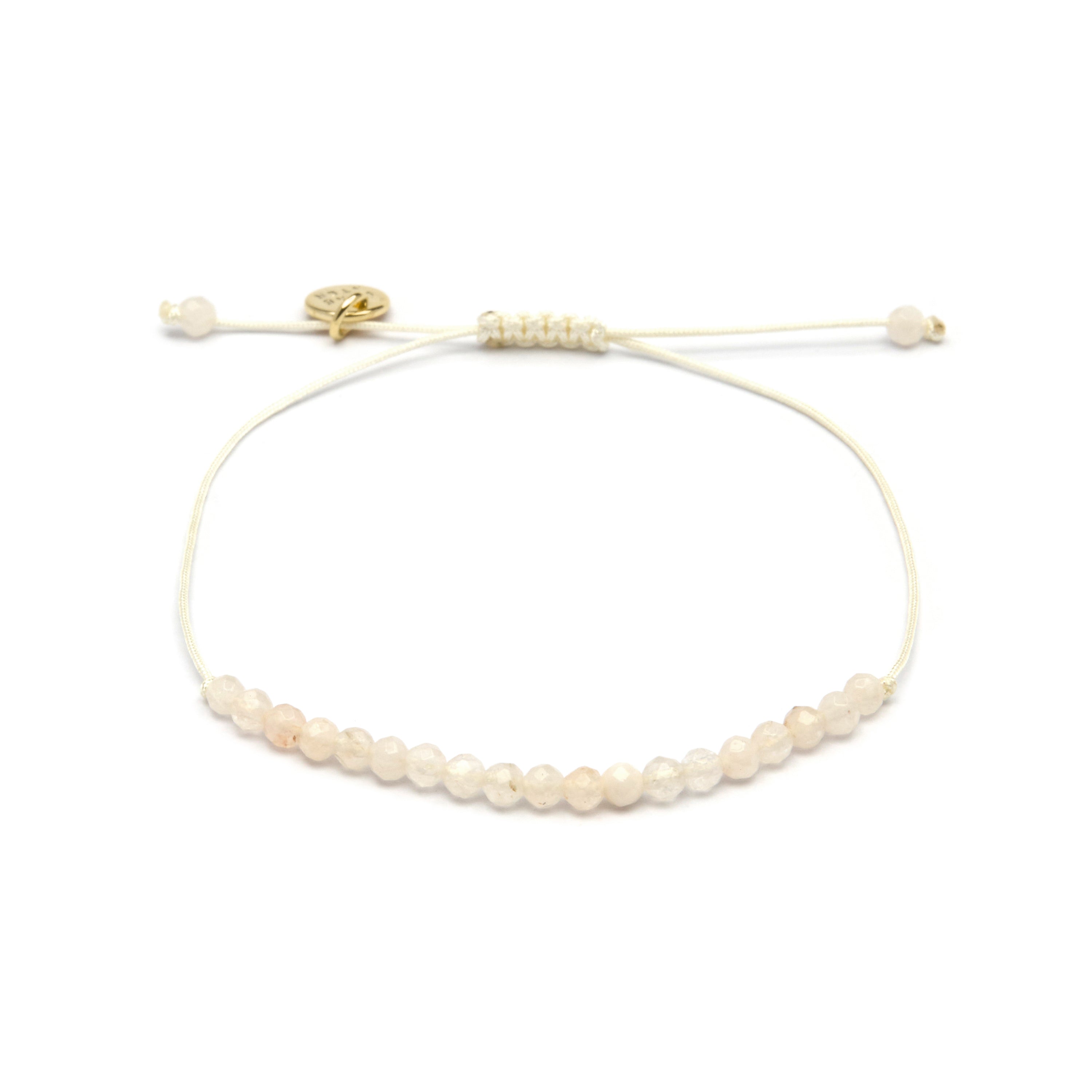 Bracciale in Argento Sterling 925 con Giada Bianca rifinito in Rodio - Aquisa