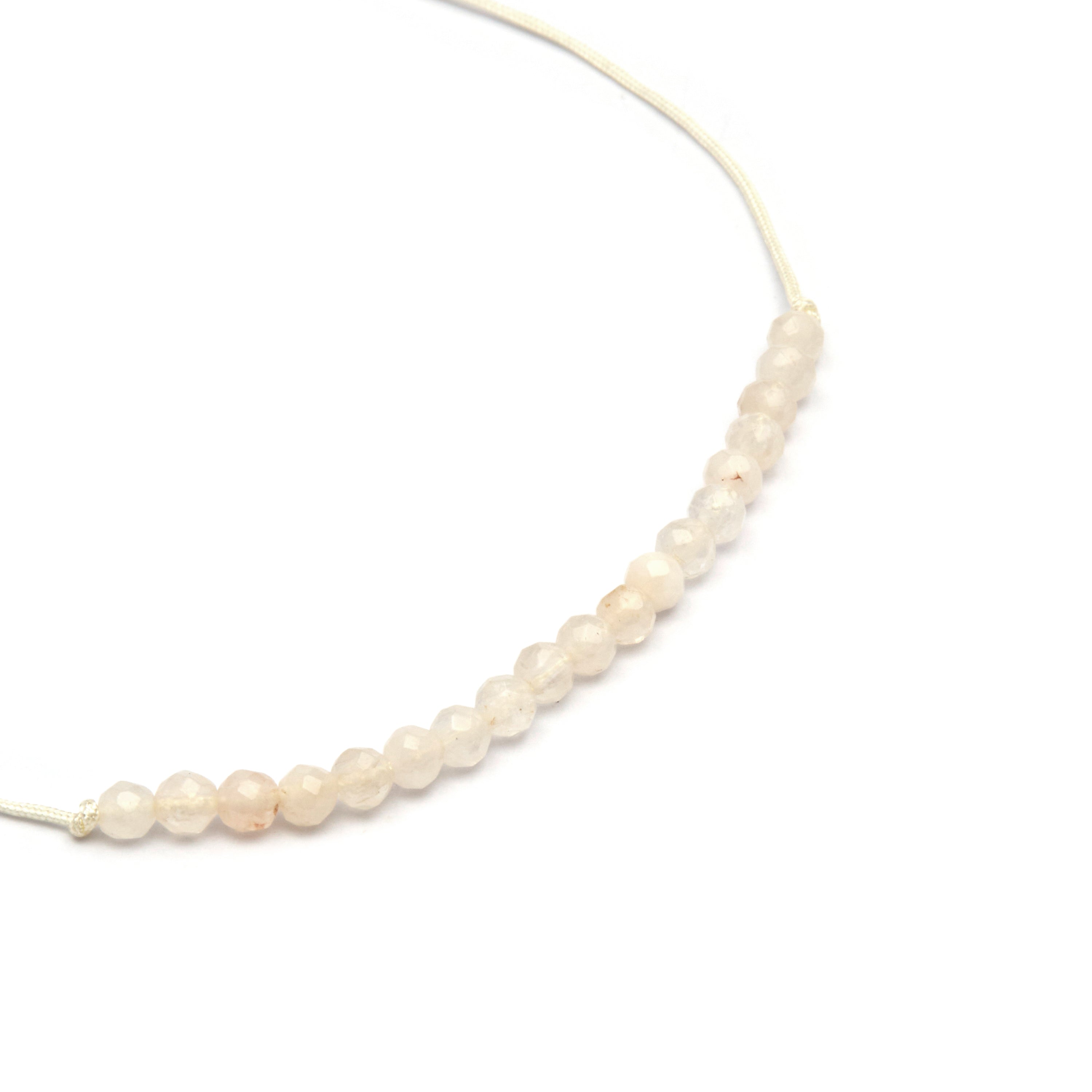 Bracciale in Argento Sterling 925 con Giada Bianca rifinito in Rodio - Aquisa