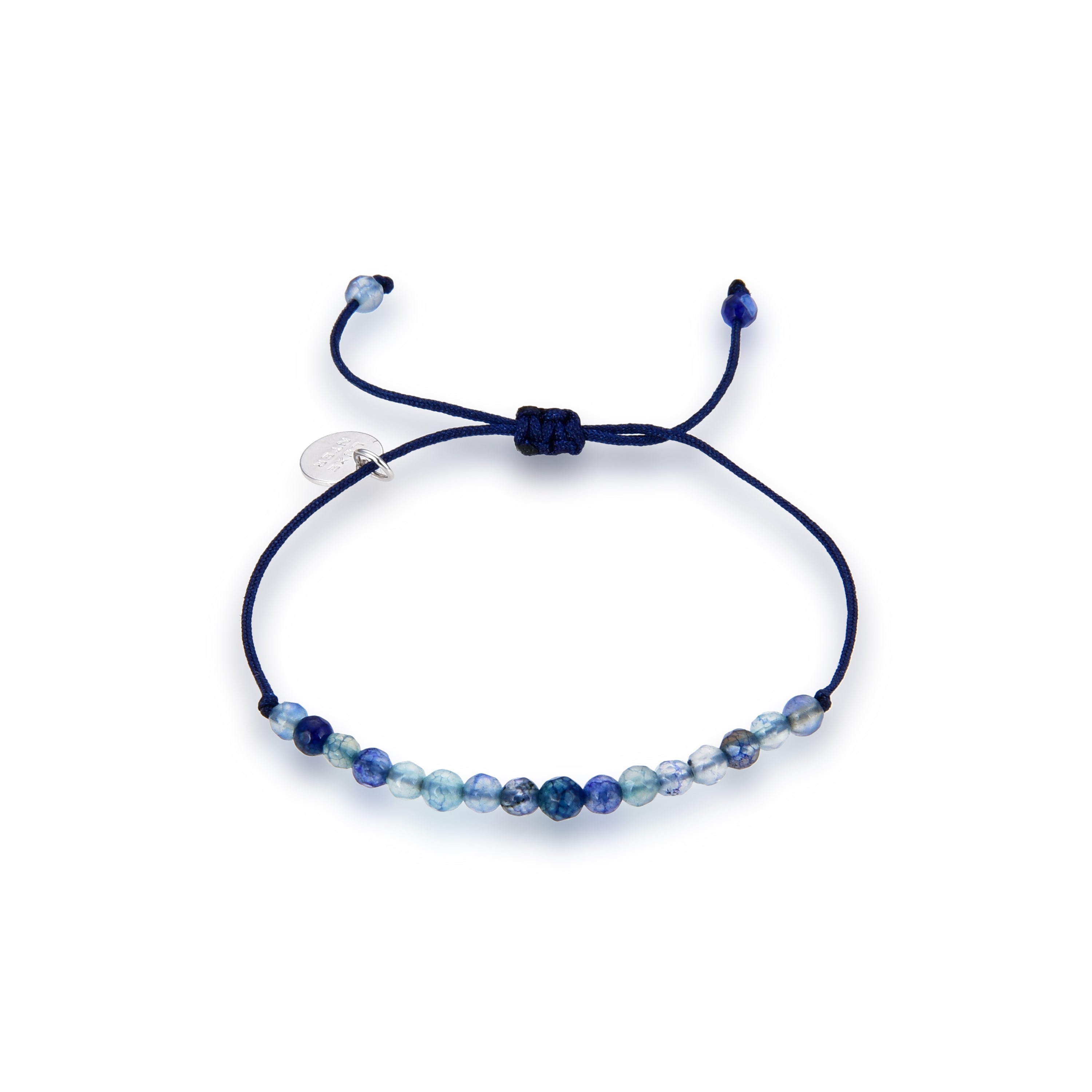 Pulsera de Plata de Ley 925 con Jade Azul acabada en rodio - Aquisa