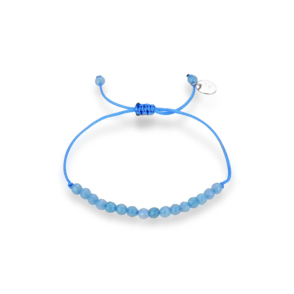 Armband aus 925 Sterlingsilber mit blau-türkisfarbenem Jade, rhodiniert - Aquisa
