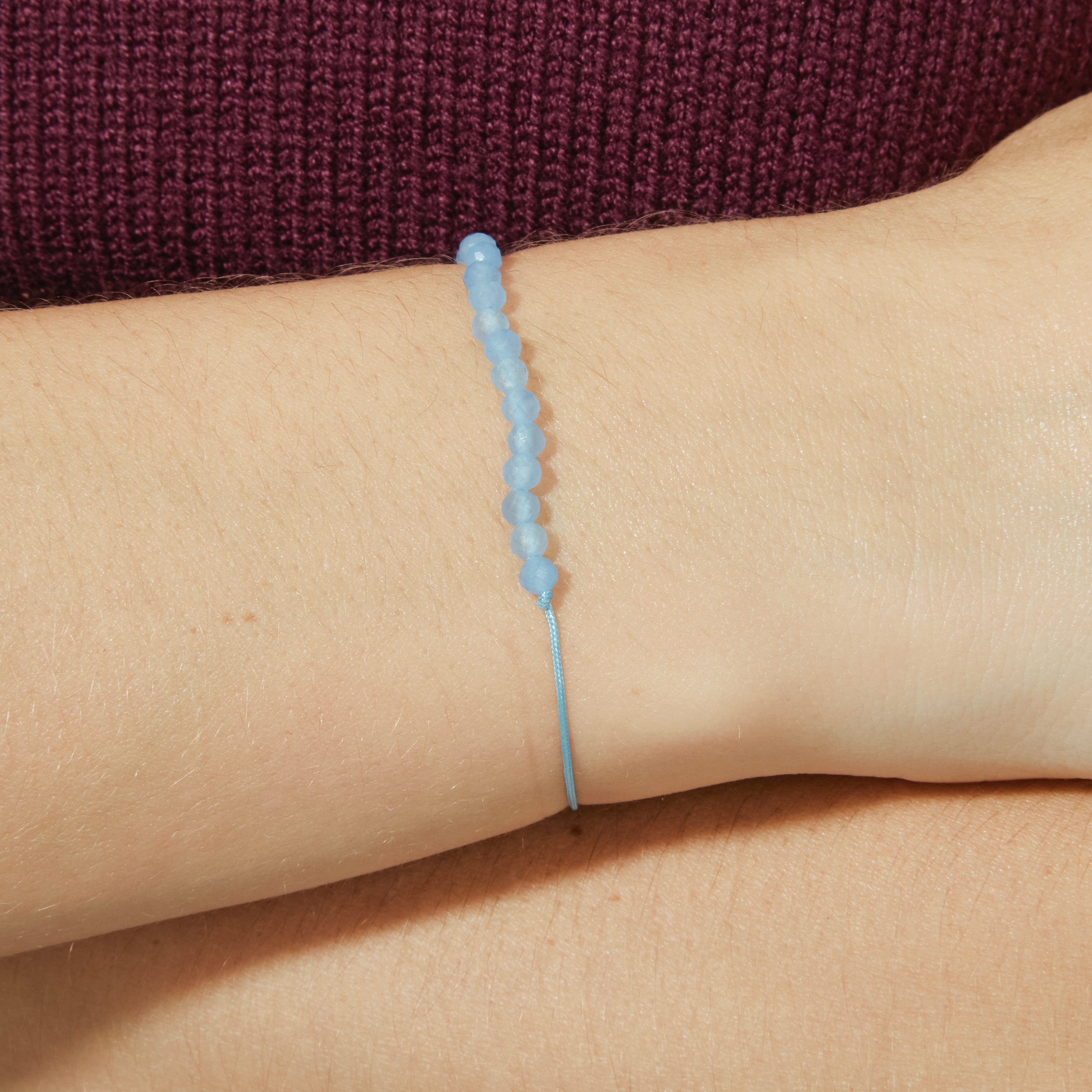 Armband aus 925 Sterlingsilber mit blau-türkisfarbenem Jade, rhodiniert - Aquisa