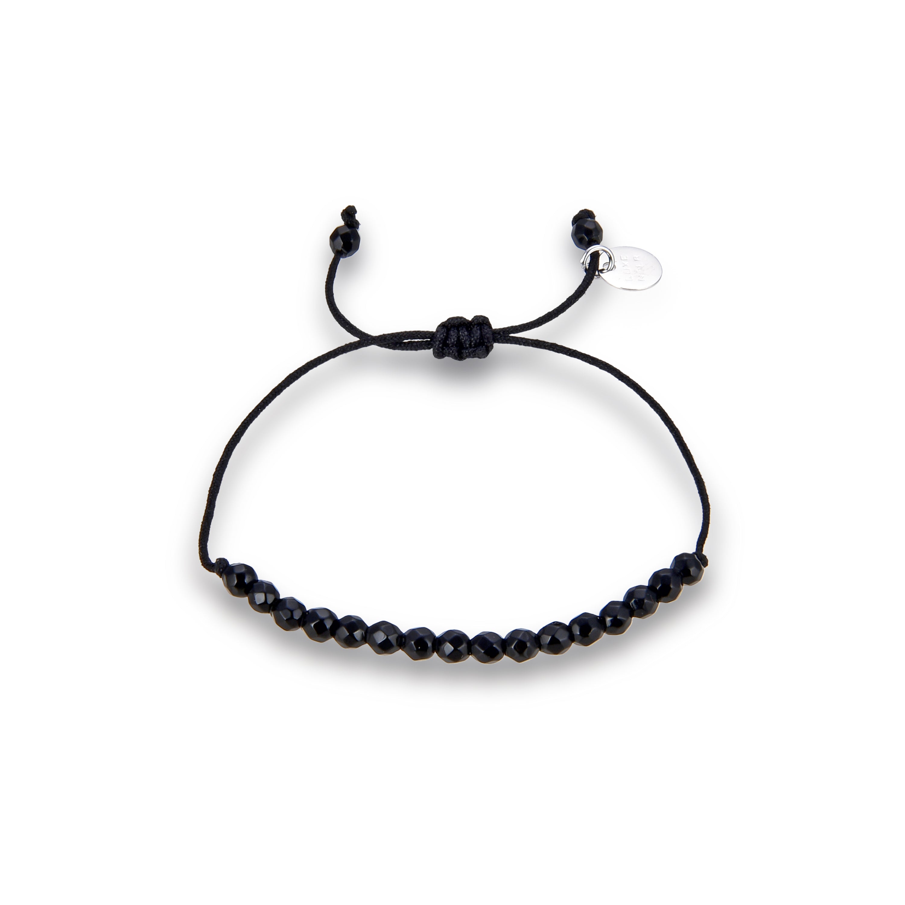 Pulsera de Plata de Ley 925 con Jade Negro acabada en rodio - Aquisa