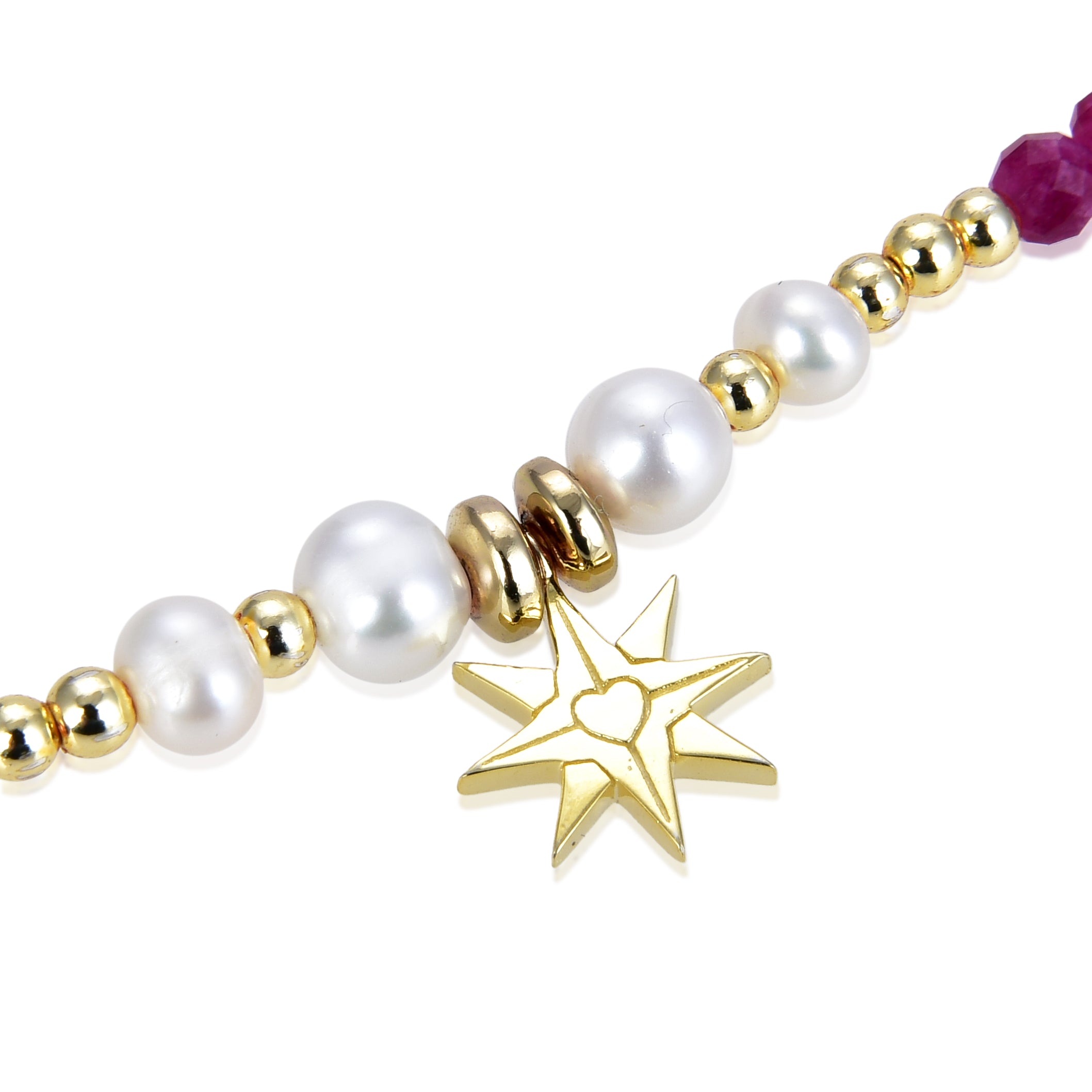 925 Sterling Silver Bracelet with Multicolor Crystal finished in 18K Yellow Gold - Shasha