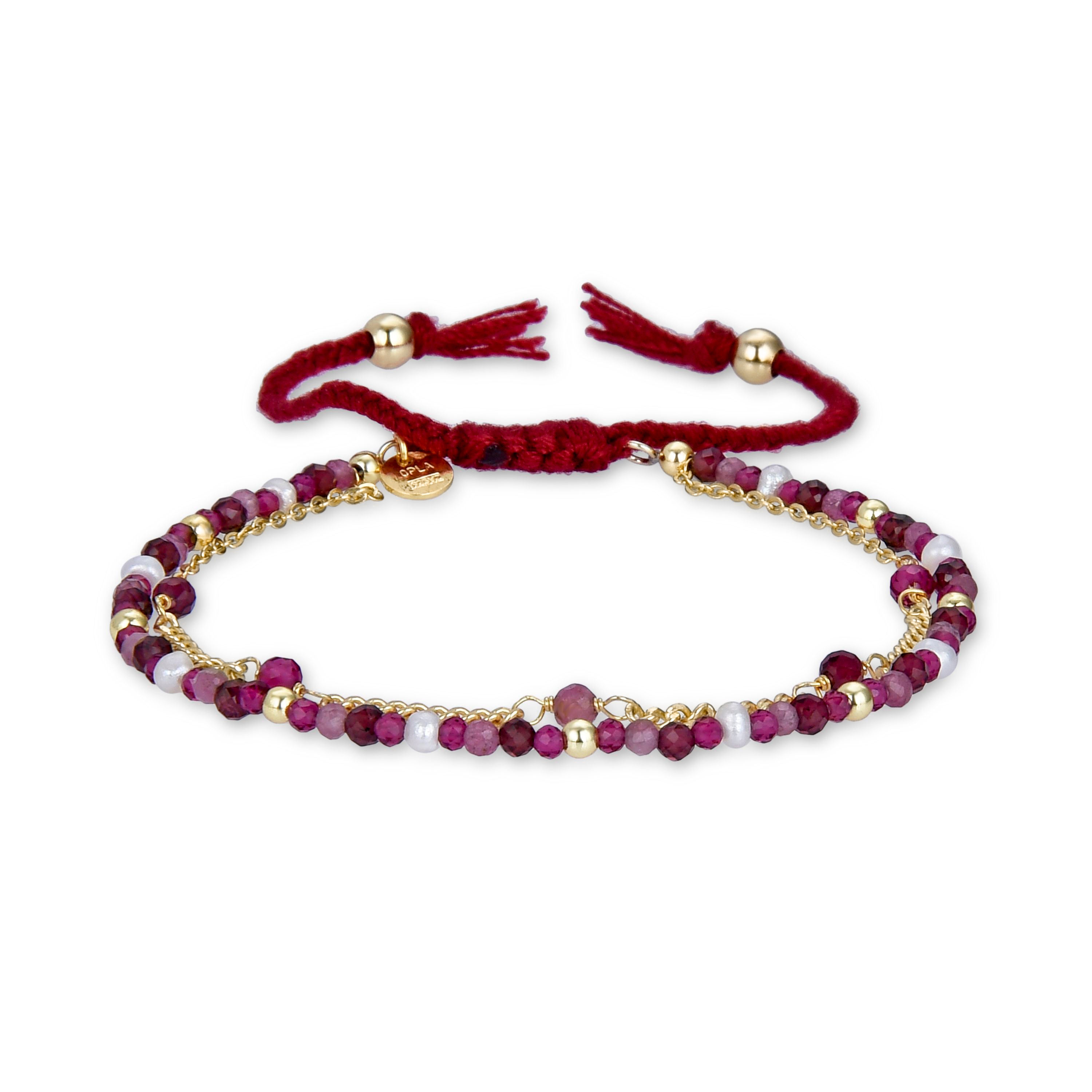 Pulsera de Plata de Ley 925 con Cuarzo Hidrotermal Amatista acabada en oro amarillo 18K - Asvorg