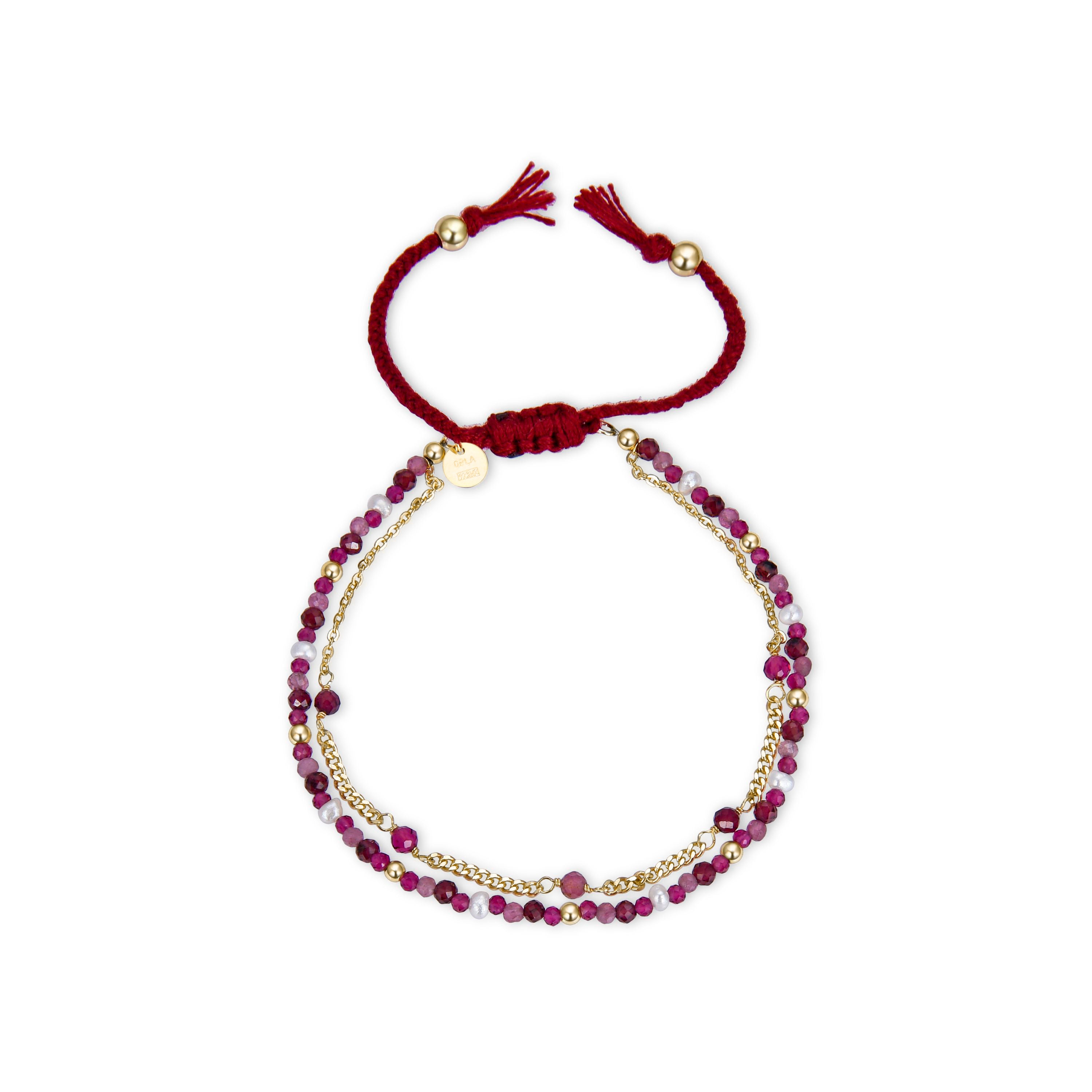 Pulsera de Plata de Ley 925 con Cuarzo Hidrotermal Amatista acabada en oro amarillo 18K - Asvorg