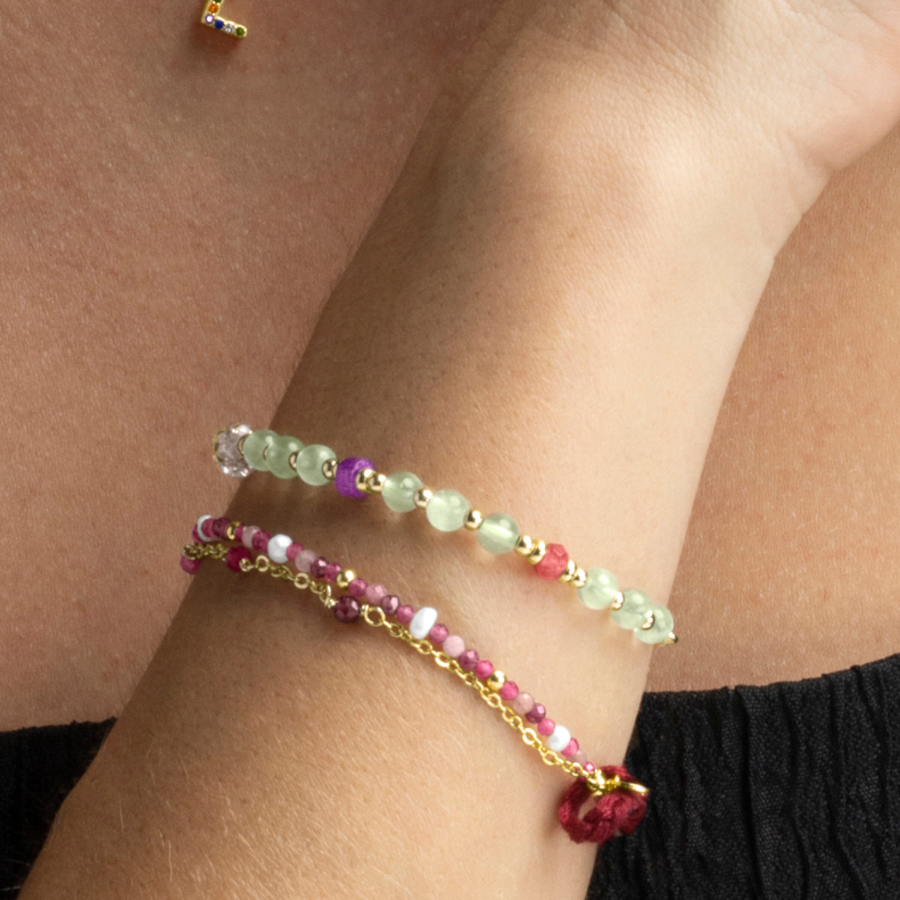 925er Sterling Silberarmband mit hydrothermalem Amethystquarz, vergoldet mit 18K Gelbgold - Asvorg