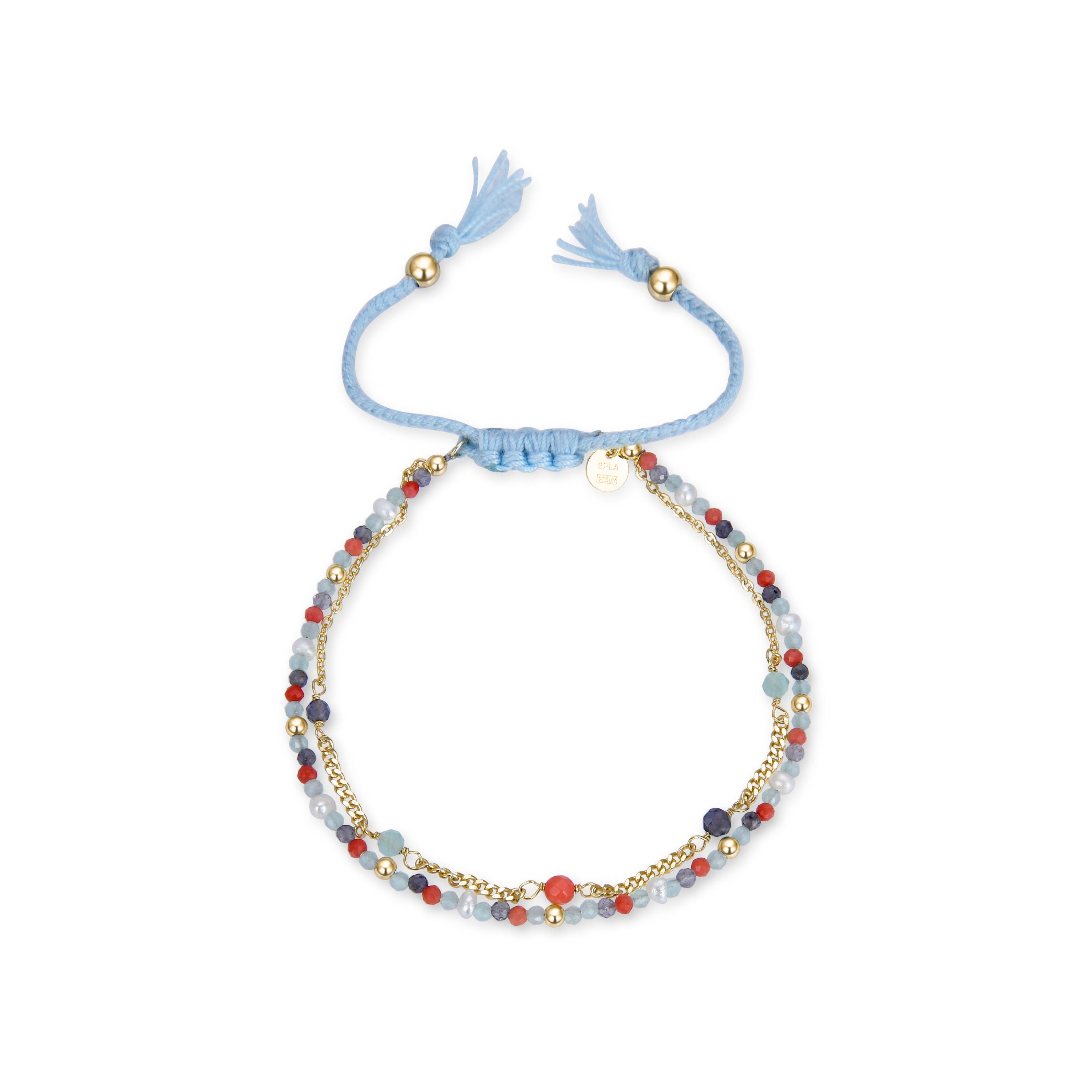 925er Sterling Silberarmband mit pastellgrünem hydrothermalem Quarz, vergoldet mit 18K Gelbgold - Asvorg