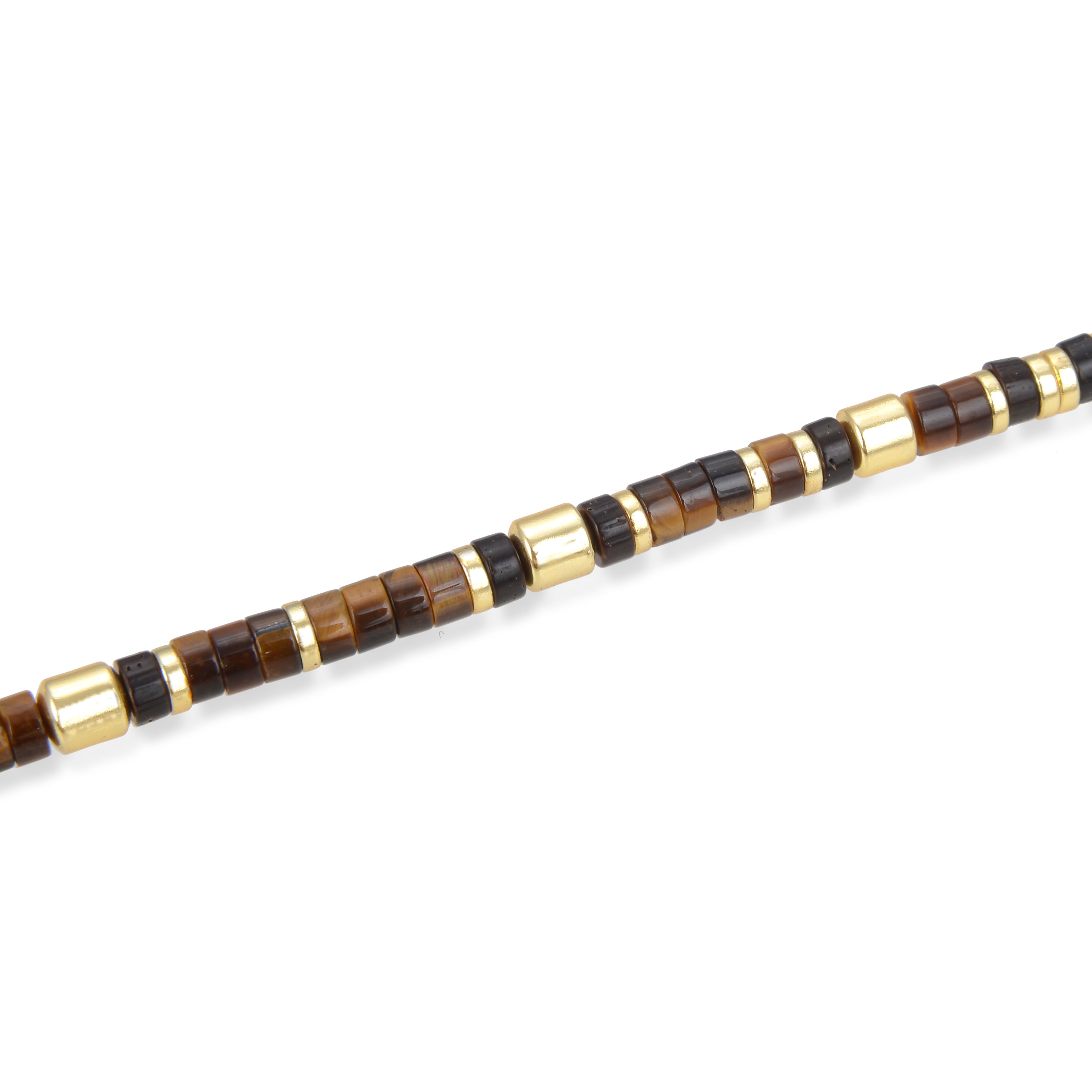 925er Silberarmband mit Tigerauge, vergoldet mit 18K Gelbgold - Ihun