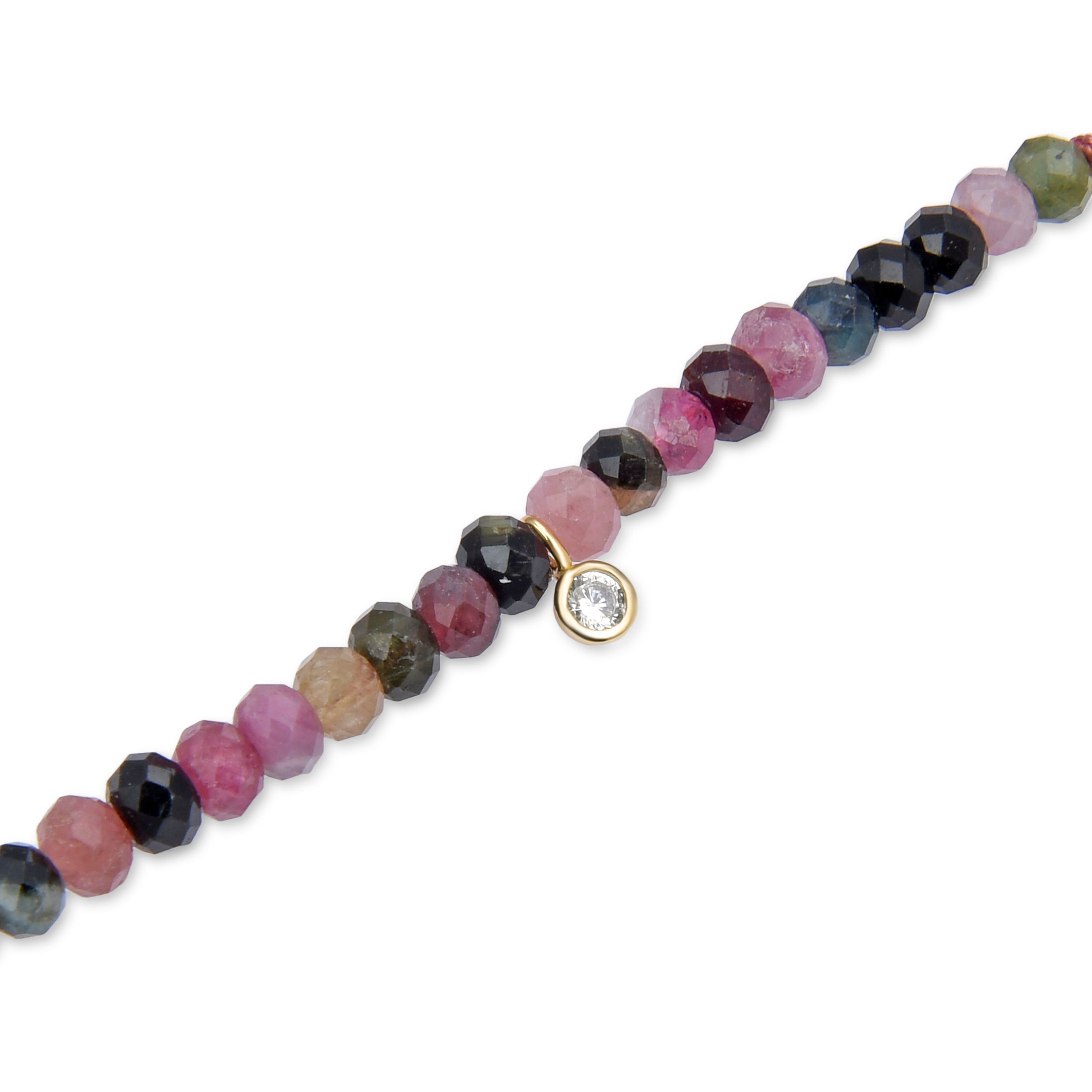 Pulsera de Plata de Ley 925 con Cristal Multicolor acabada en oro amarillo 18K - Kasai