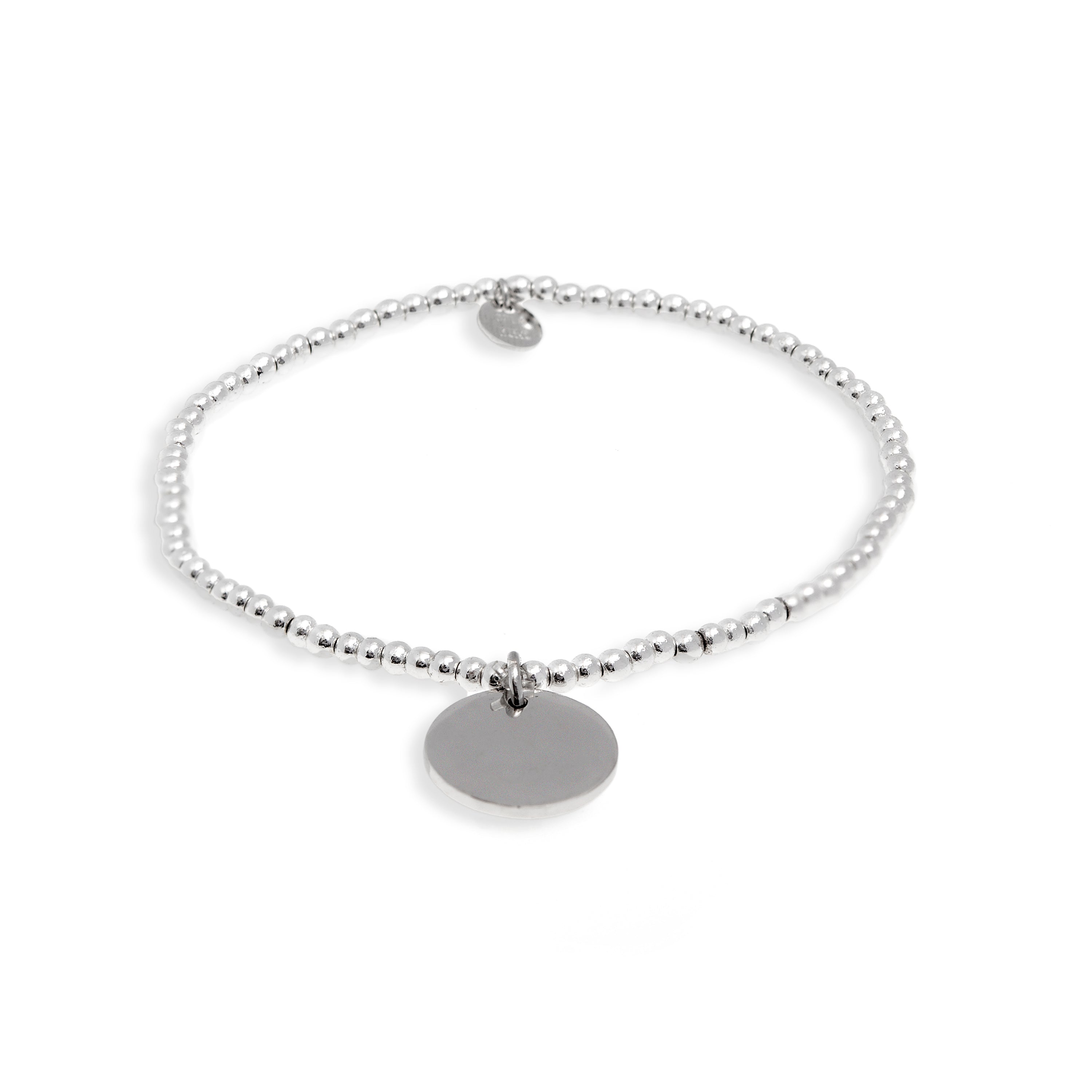 Bracelet en argent sterling 925 avec hématite fini en rhodium - Krasai