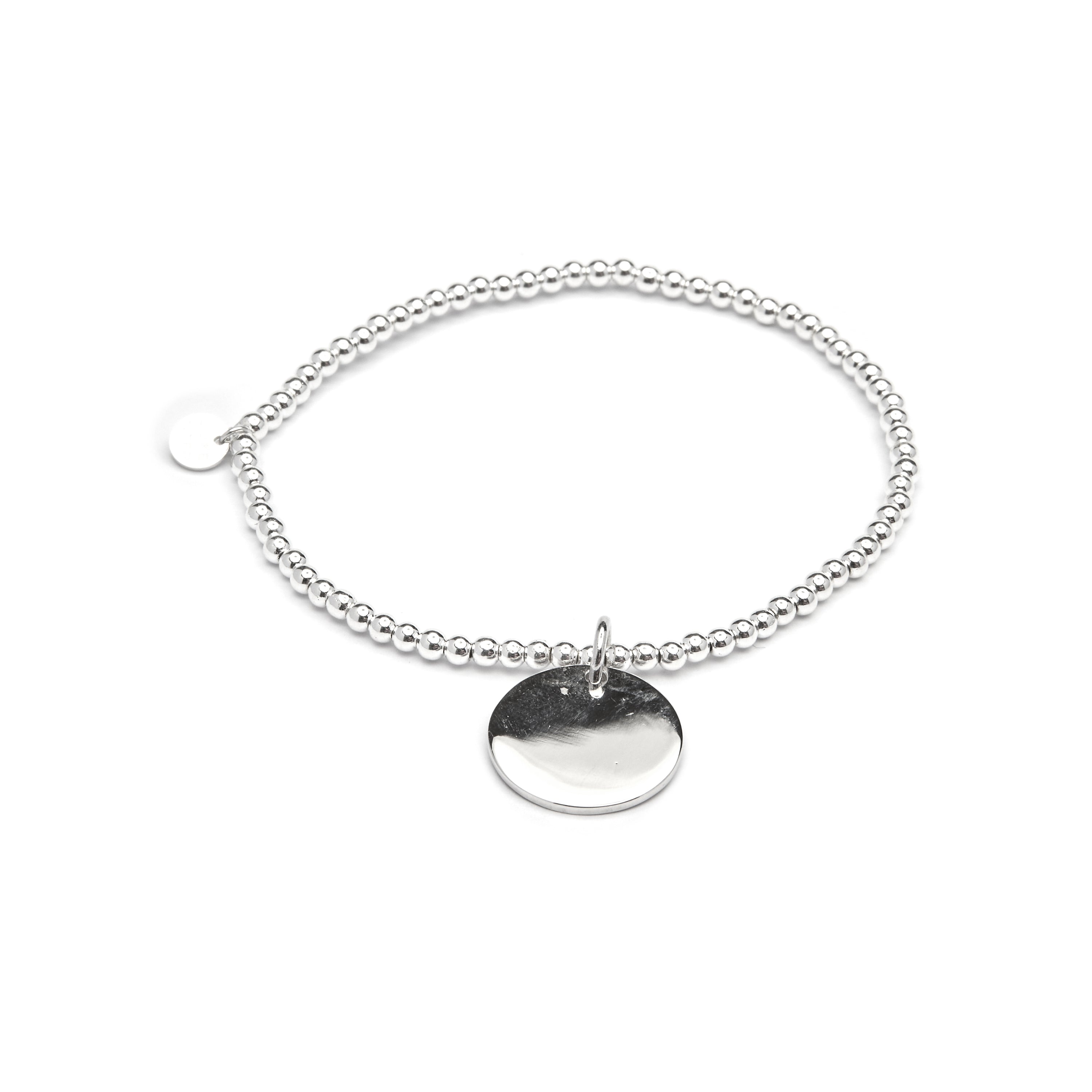 Bracelet en argent sterling 925 avec hématite fini en rhodium - Krasai
