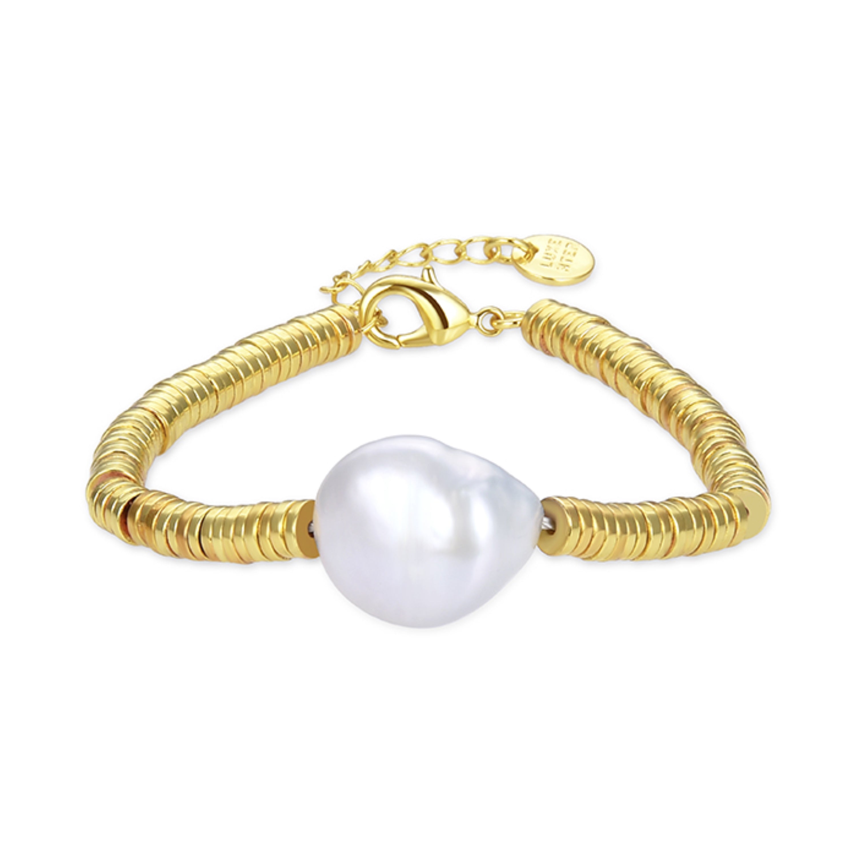 Pulsera de Hematite Dorado acabada en oro amarillo 18K - Siever