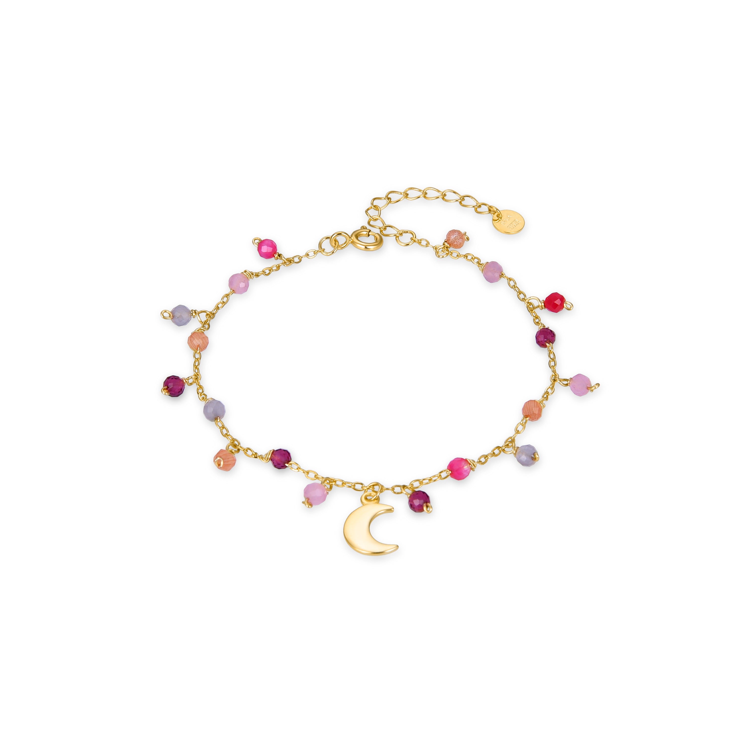 925 Sterling Silver Bracelet with Multicolor Crystal finished in 18K Yellow Gold - Tryx