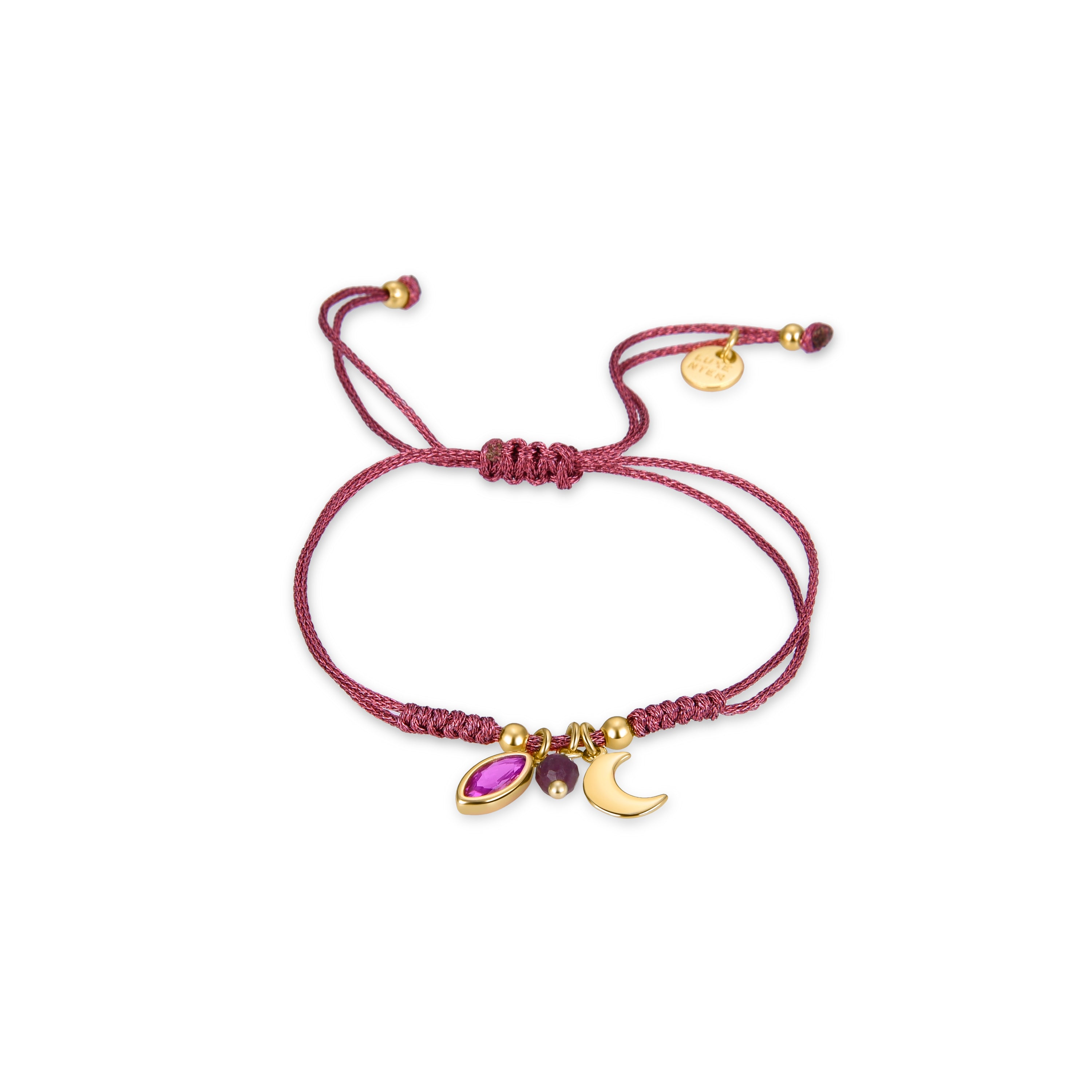 Pulsera de Plata de Ley 925 con Cristal Multicolor acabada en oro amarillo 18K - Runuy