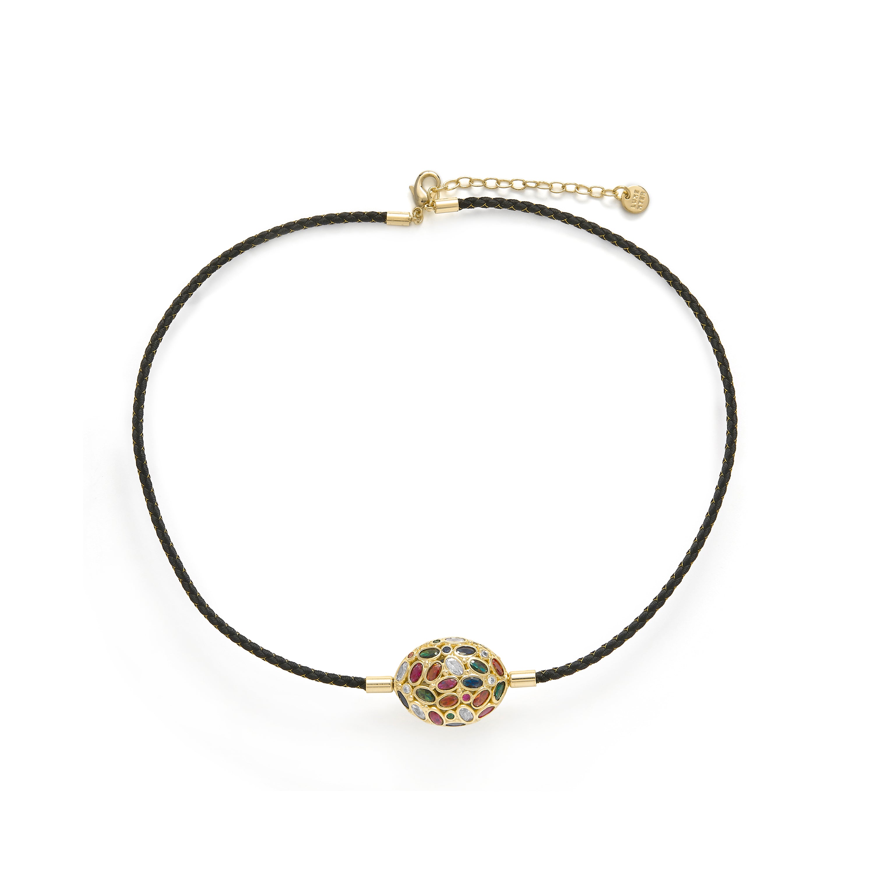 Bracelet en argent sterling 925 et zircon multicolore finition en or jaune 18k - Milkio