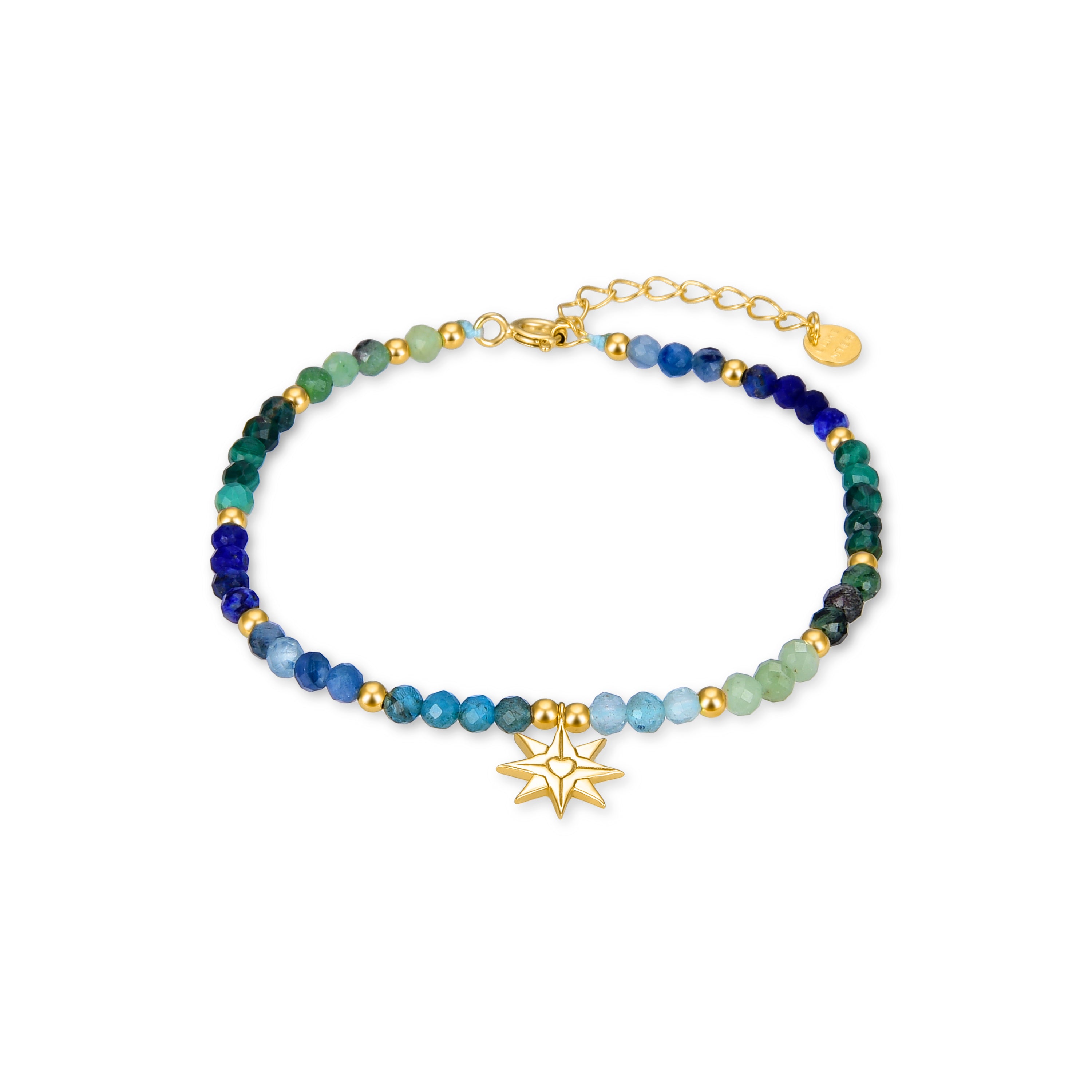 925er Sterlingsilberarmband mit mehrfarbigem Kristall, vergoldet mit 18K Gelbgold - Neomu