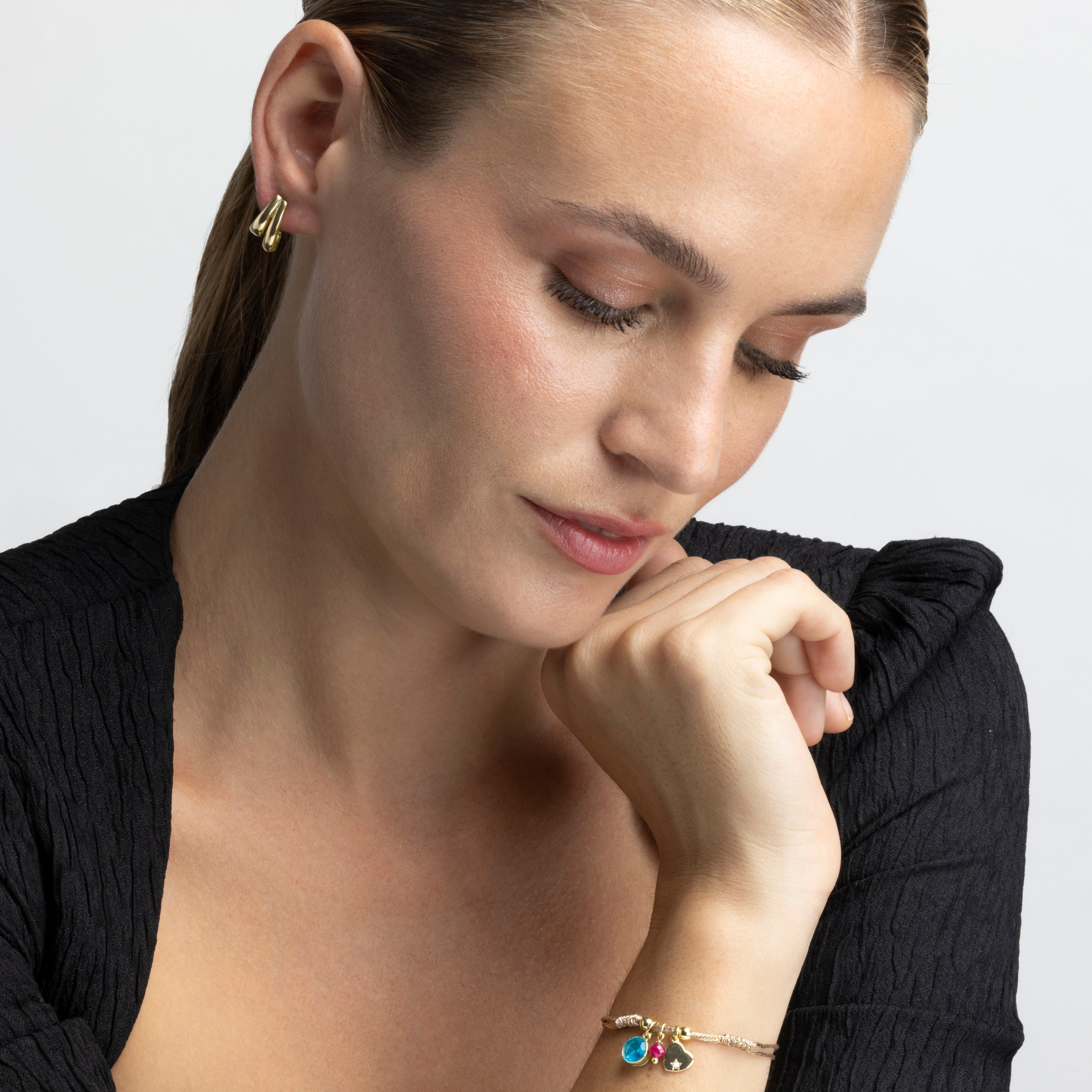 Pulsera de Plata de Ley 925 con Circonita Zafiro acabada en oro amarillo 18K - Erilah