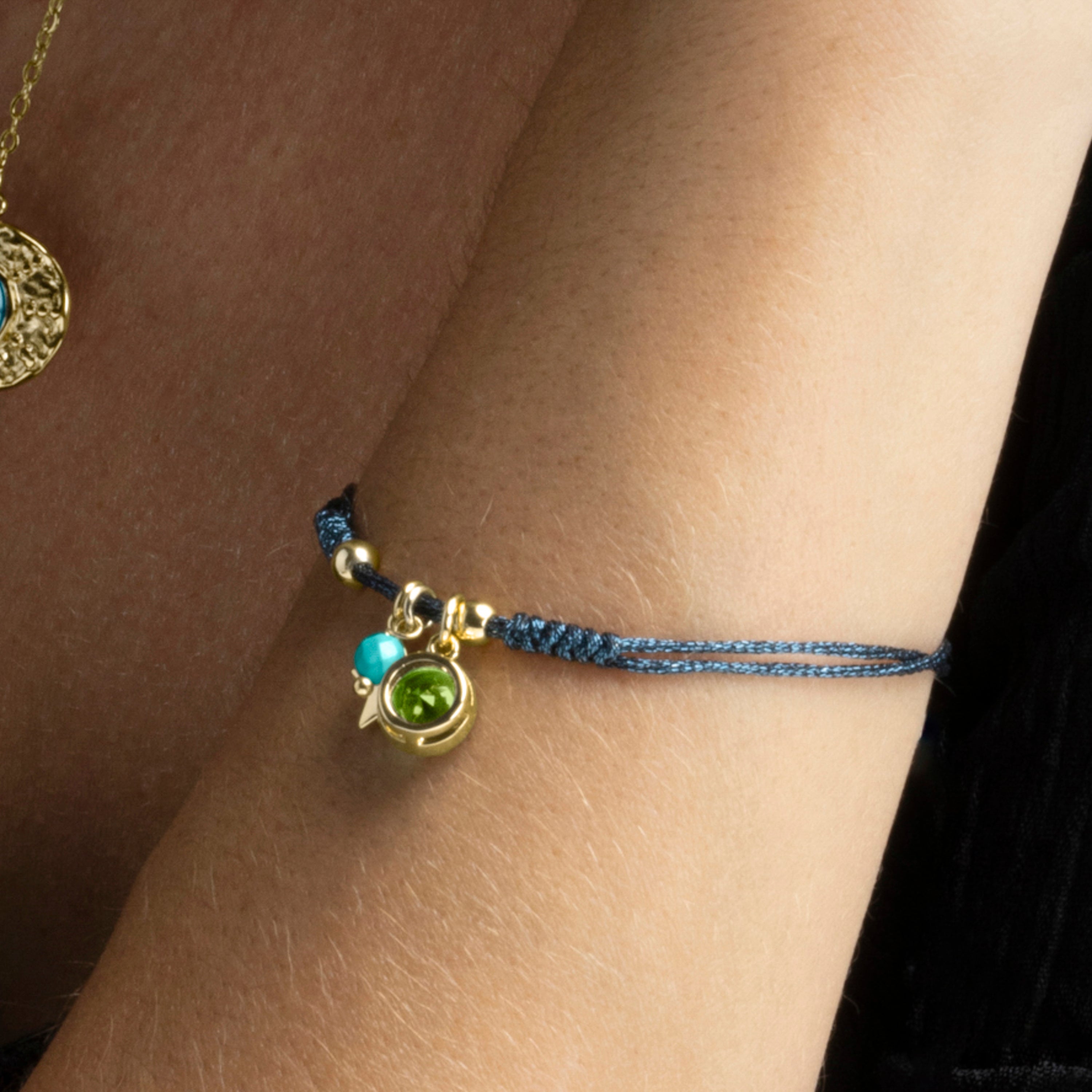 Bracciale in Argento Sterling 925 con Zirconia Verde finito in oro giallo 18K - Zysuo