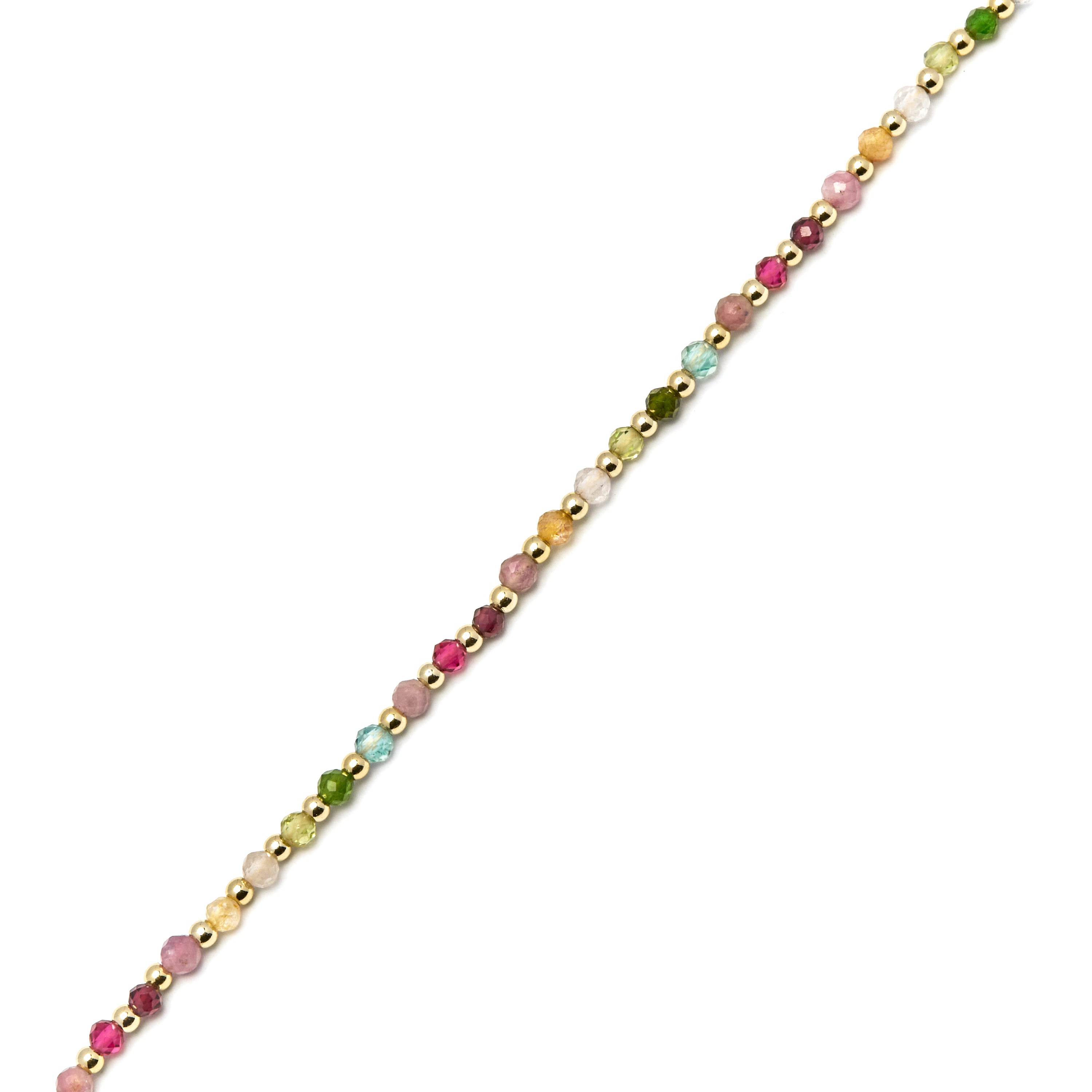 925er Sterlingsilberarmband mit mehrfarbigem Kristall, vergoldet mit 18K Gelbgold - Dirrim