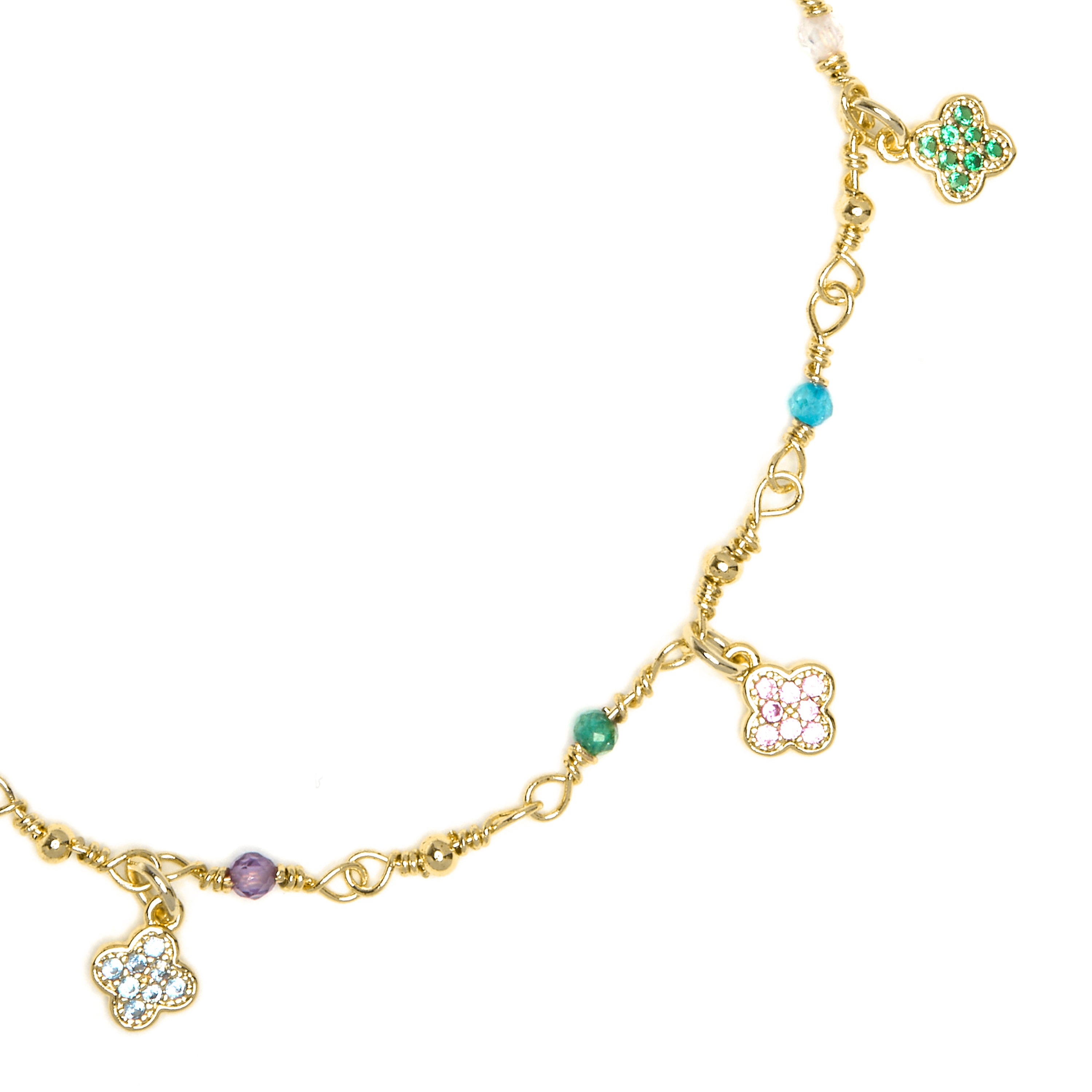 Bracciale in argento sterling 925 e zircone multicolore con finitura in oro giallo 18k - Talip
