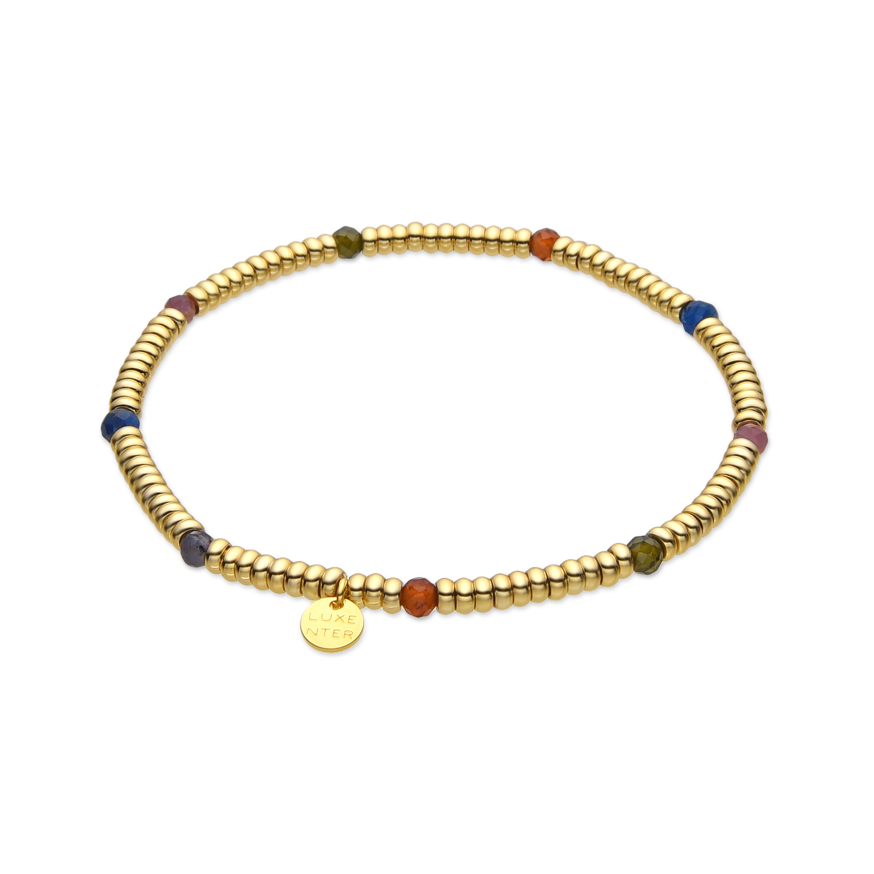 Pulseira de Prata de Lei 925 e Cristal Multicolor com acabamento em ouro 18k - Deli