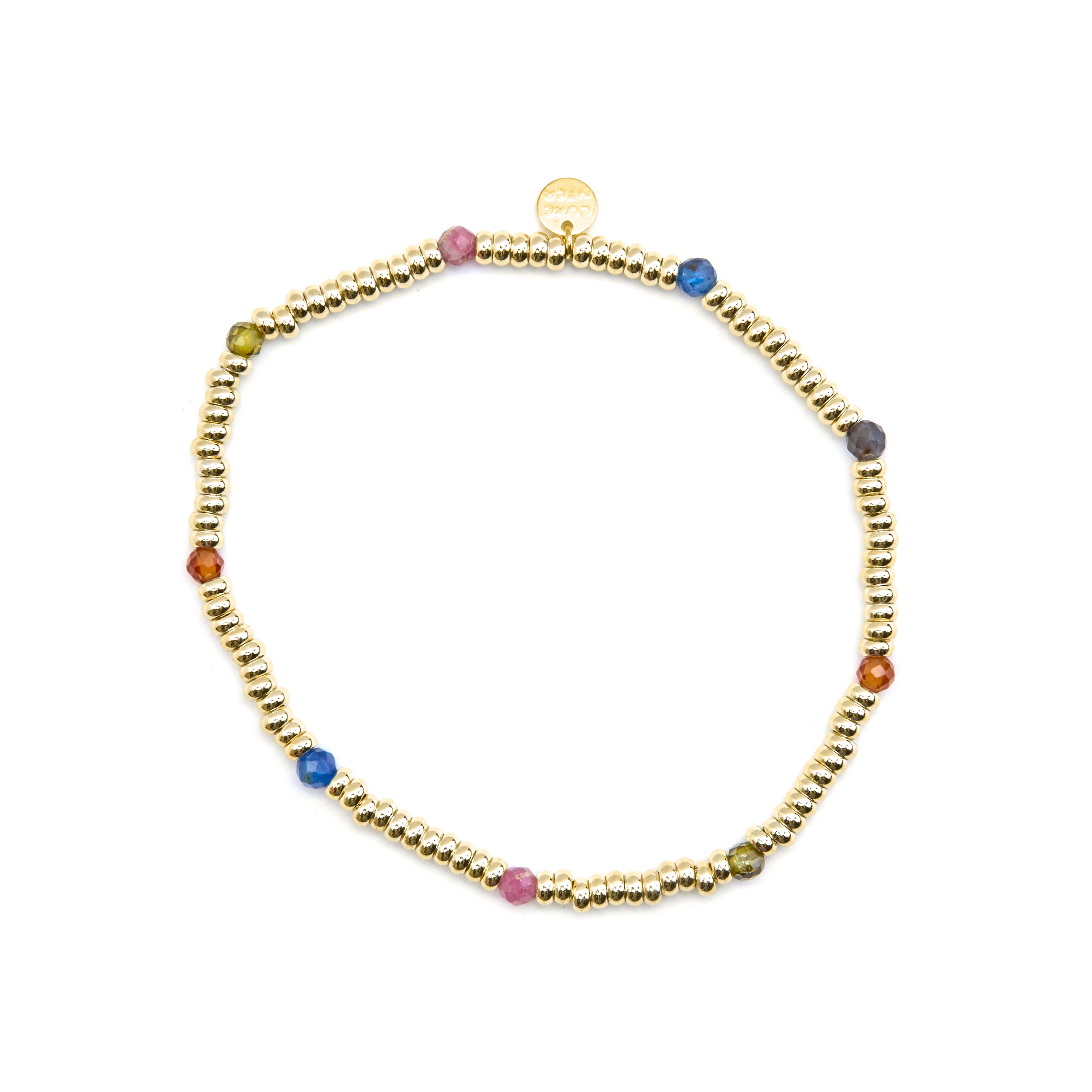Pulseira de Prata de Lei 925 e Cristal Multicolor com acabamento em ouro 18k - Deli