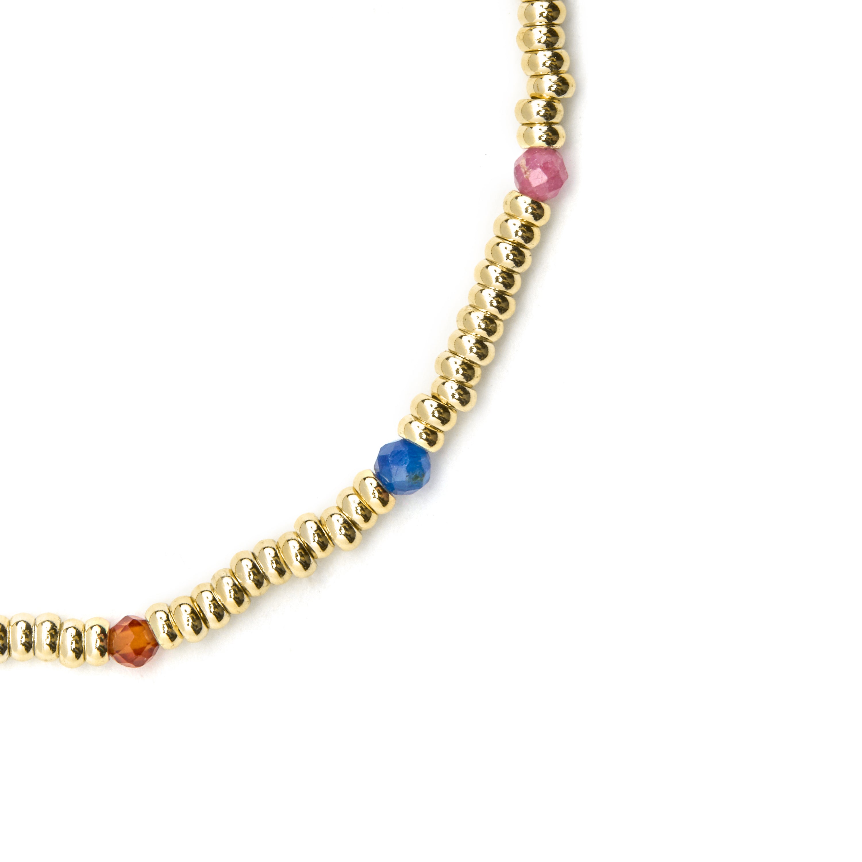 Pulseira de Prata de Lei 925 e Cristal Multicolor com acabamento em ouro 18k - Deli