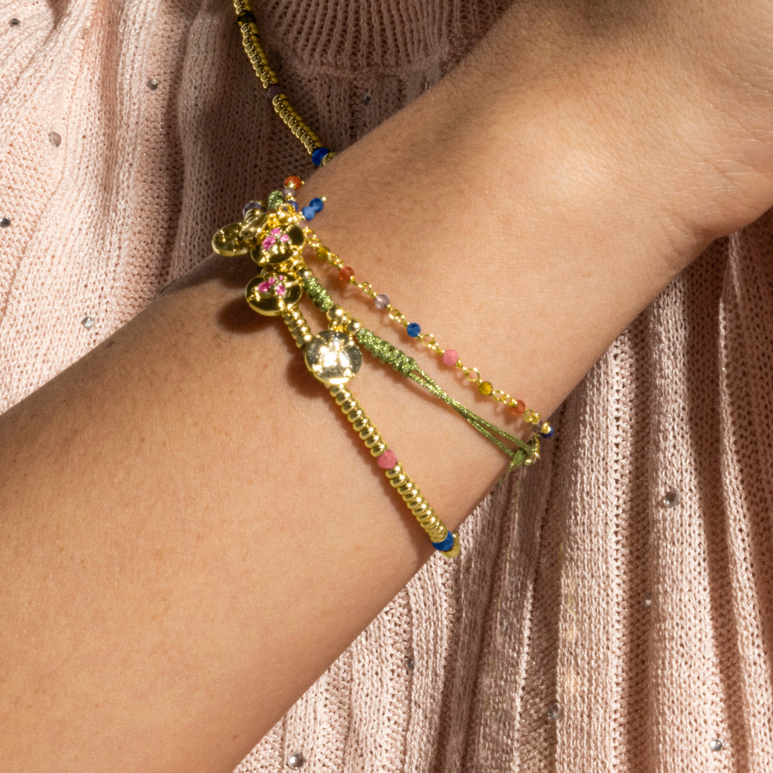 925er Sterlingsilberarmband mit mehrfarbigen Zirkonia, 18k Gold-Finish - Iorz