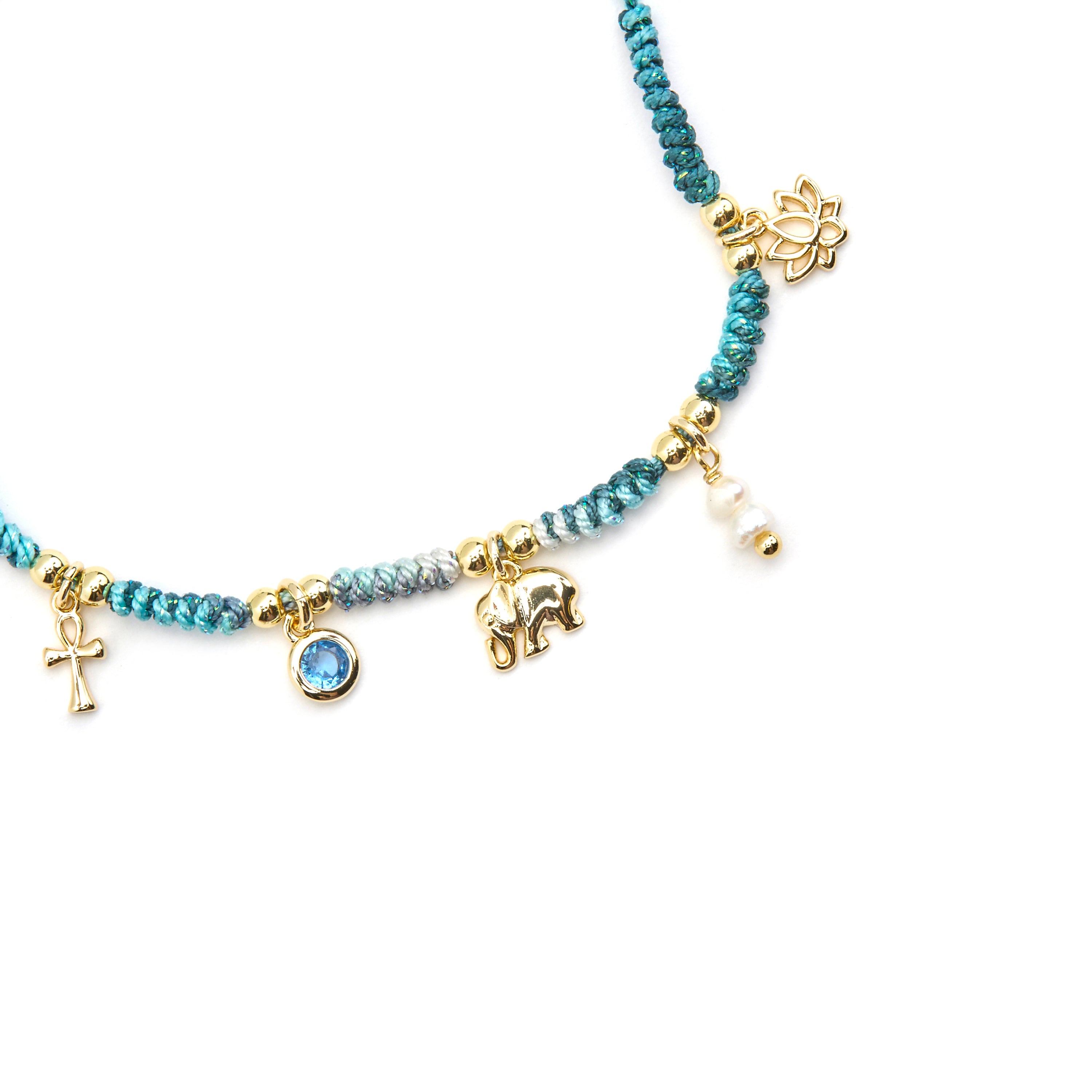 Pulseira de Prata de Lei 925 e Zircónia Multicolor acabamento em ouro 18k - Rukful