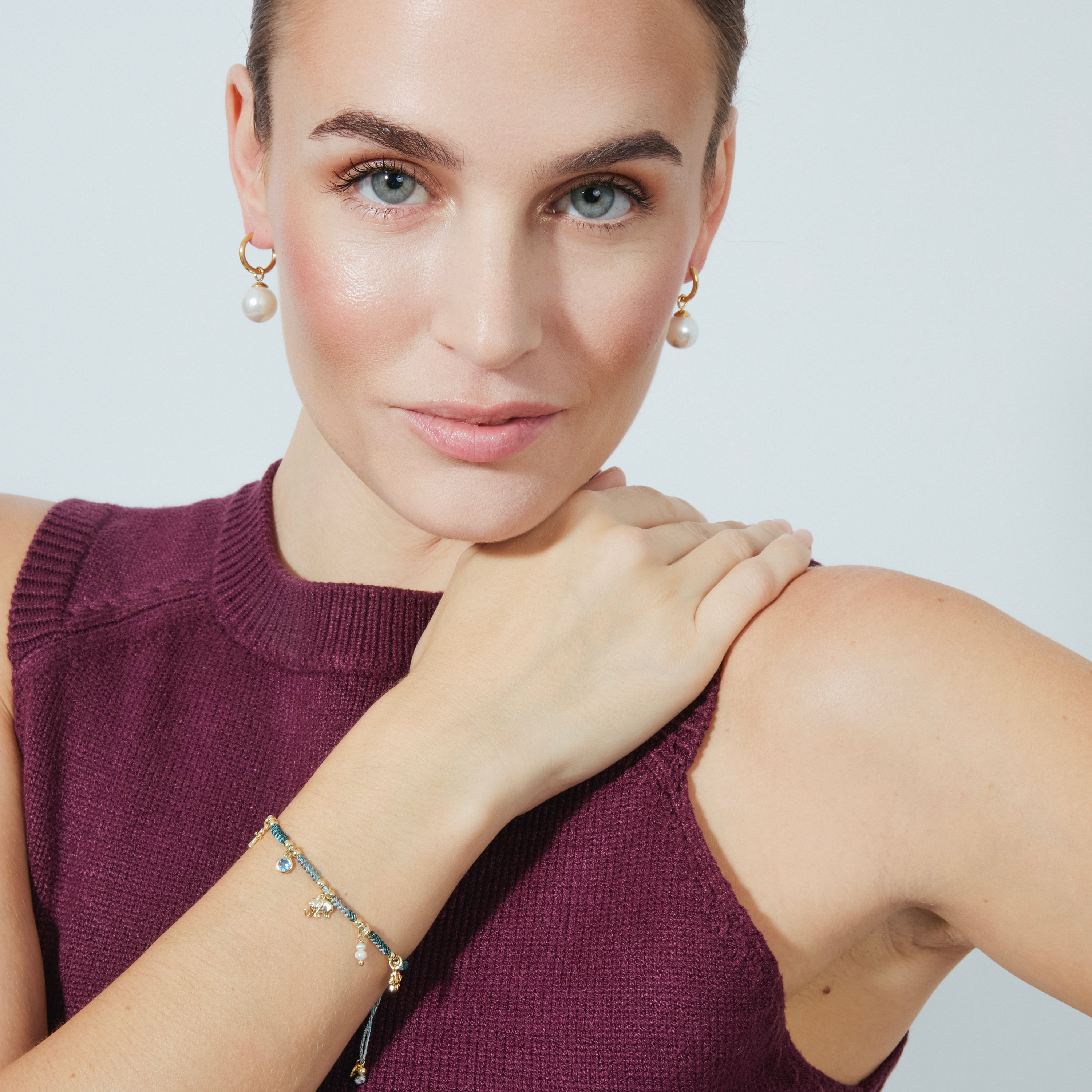 925 Sterling Silver Bracelet with Multicolor Cubic Zirconia, 18k Gold Finish - Rukful