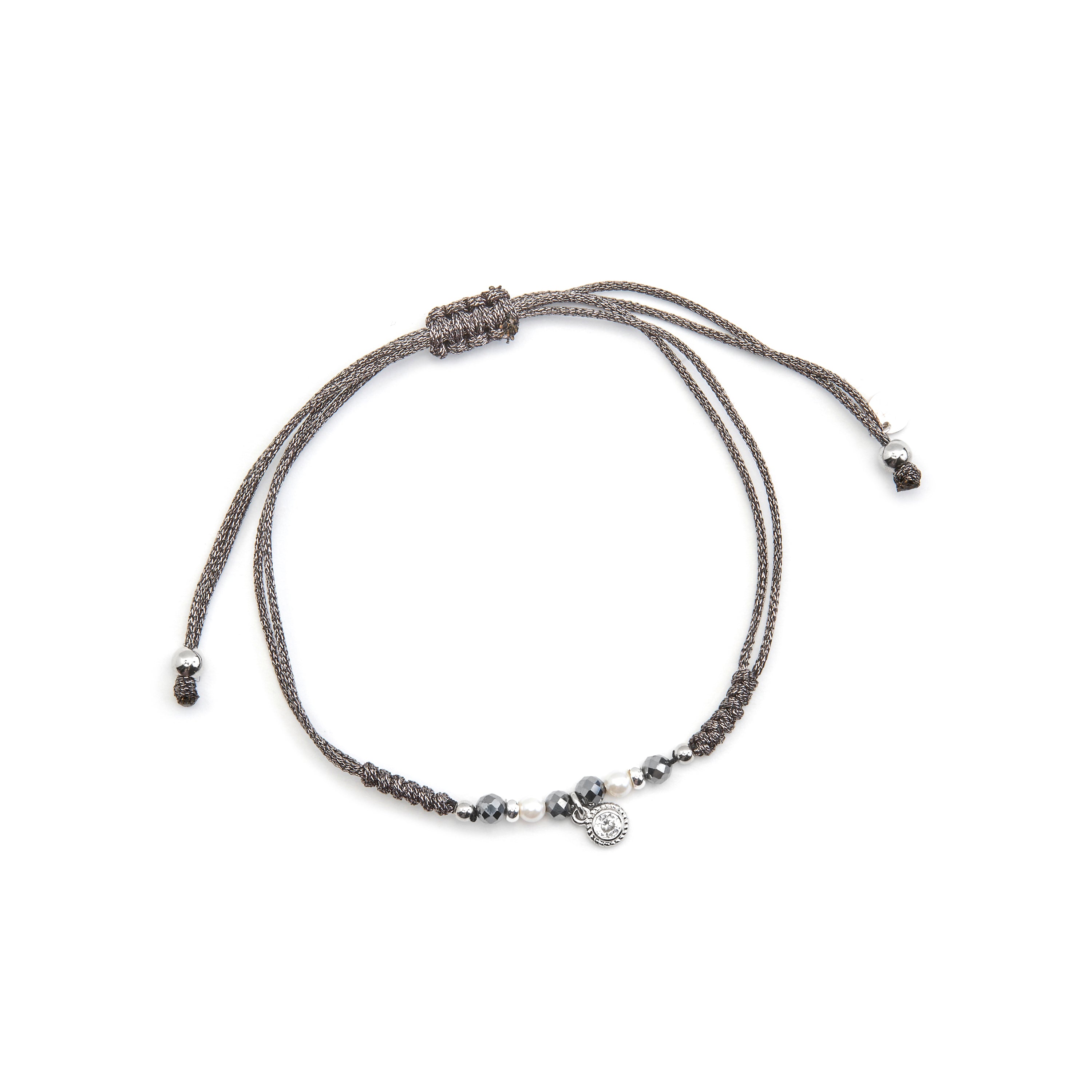 Pulsera de Plata de Ley 925 y Perla Blanca acabado en rodio - Nexa