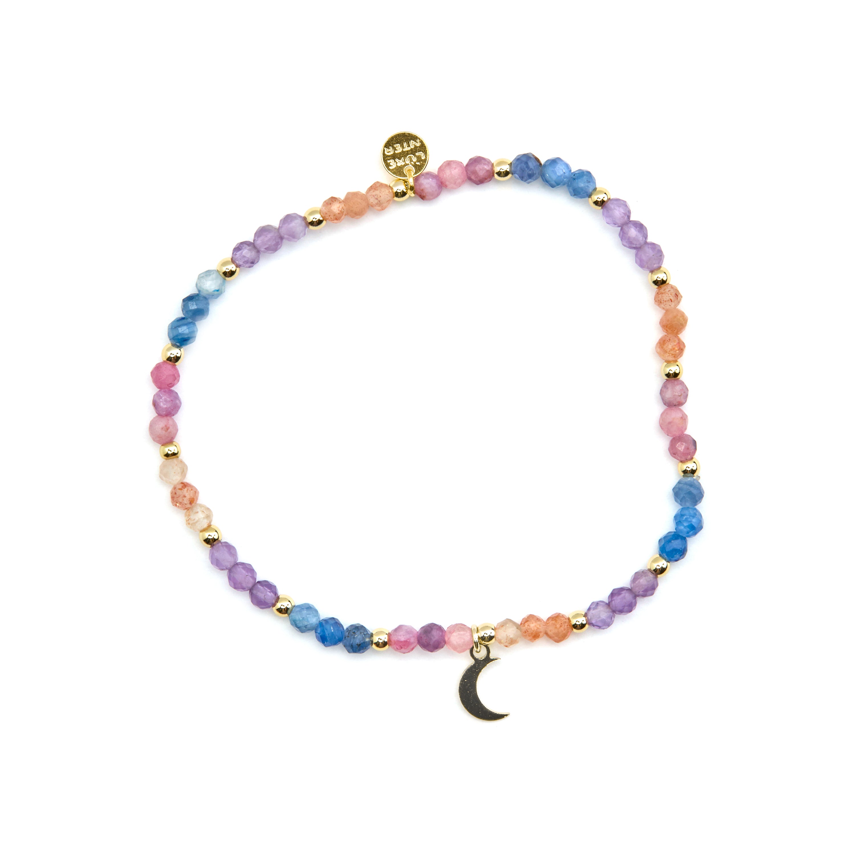 925 Sterling Silver Bracelet with Multicolor Crystal finished in 18k Gold - Linshu