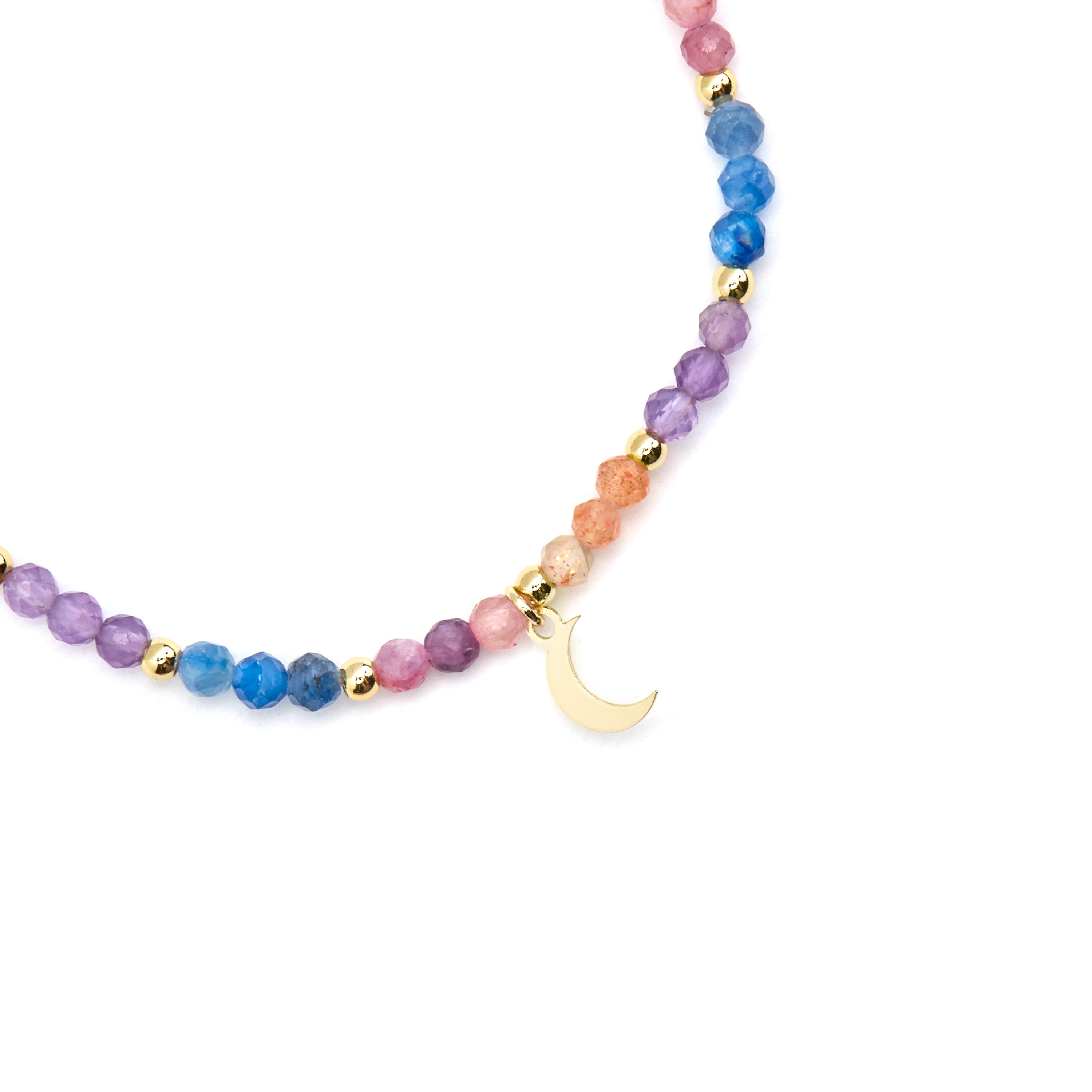 925 Sterling Silver Bracelet with Multicolor Crystal finished in 18k Gold - Linshu