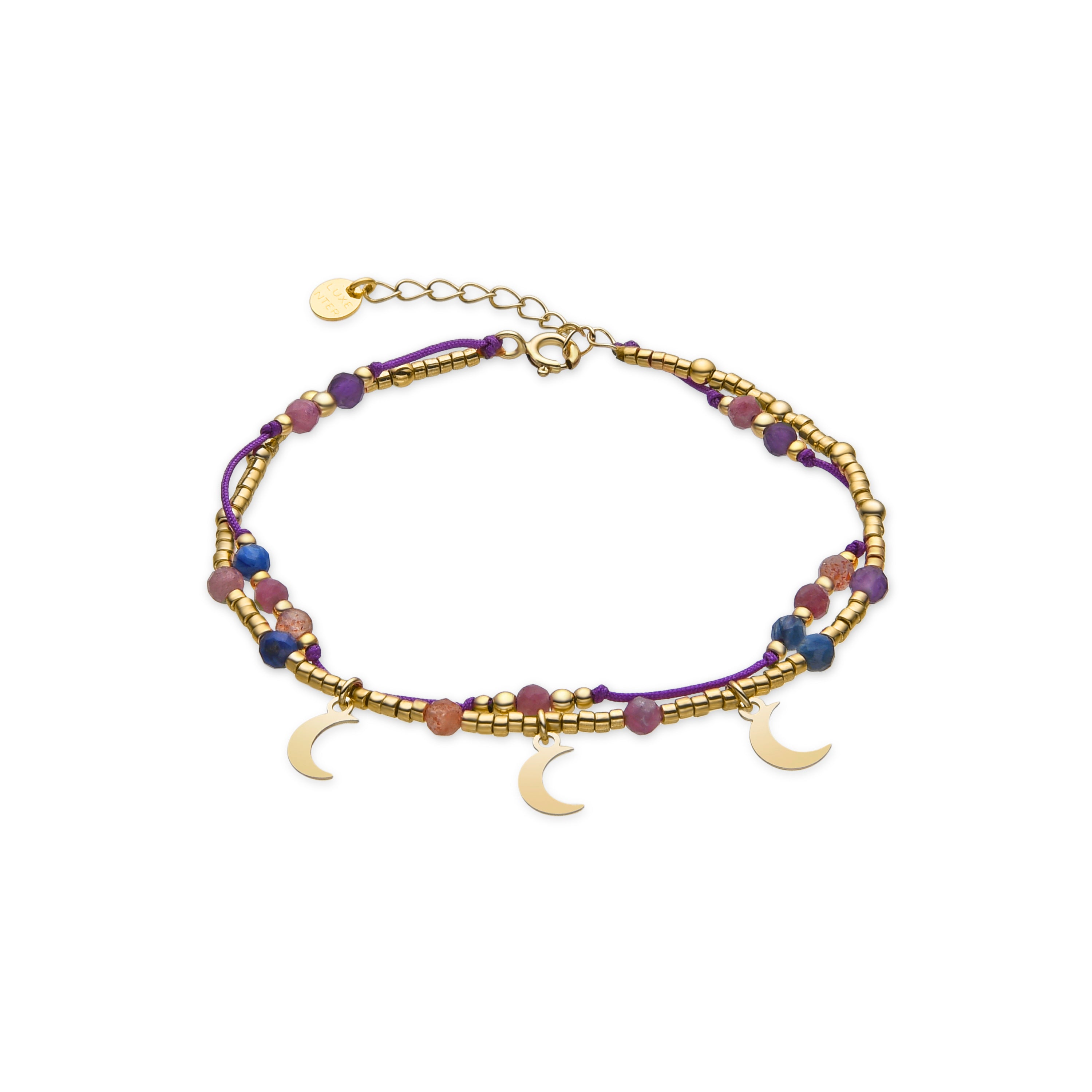 Bracelet en argent sterling 925 et cristal multicolore finition or 18k - Kapac