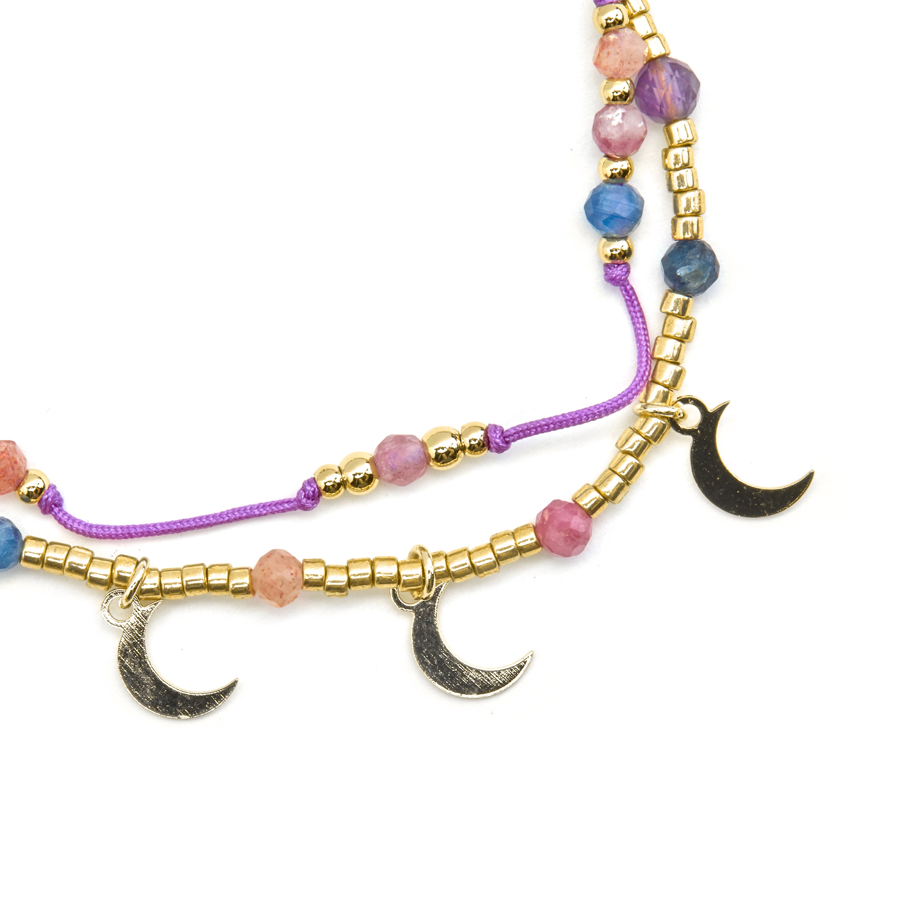 Bracelet en argent sterling 925 et cristal multicolore finition or 18k - Kapac
