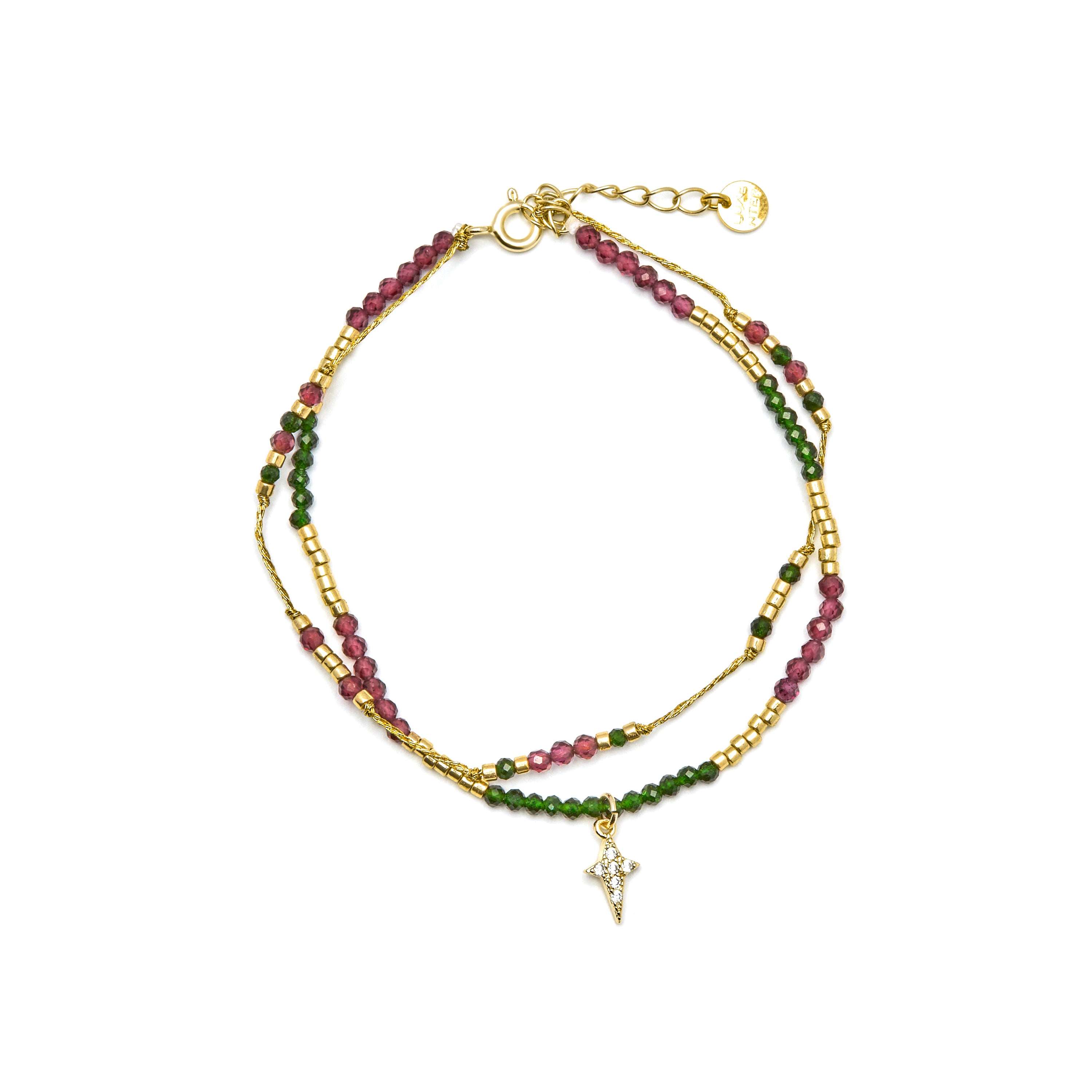 925 Sterling Silver Bracelet with Brilliant Zirconia, 18k Gold Finish - Mipur