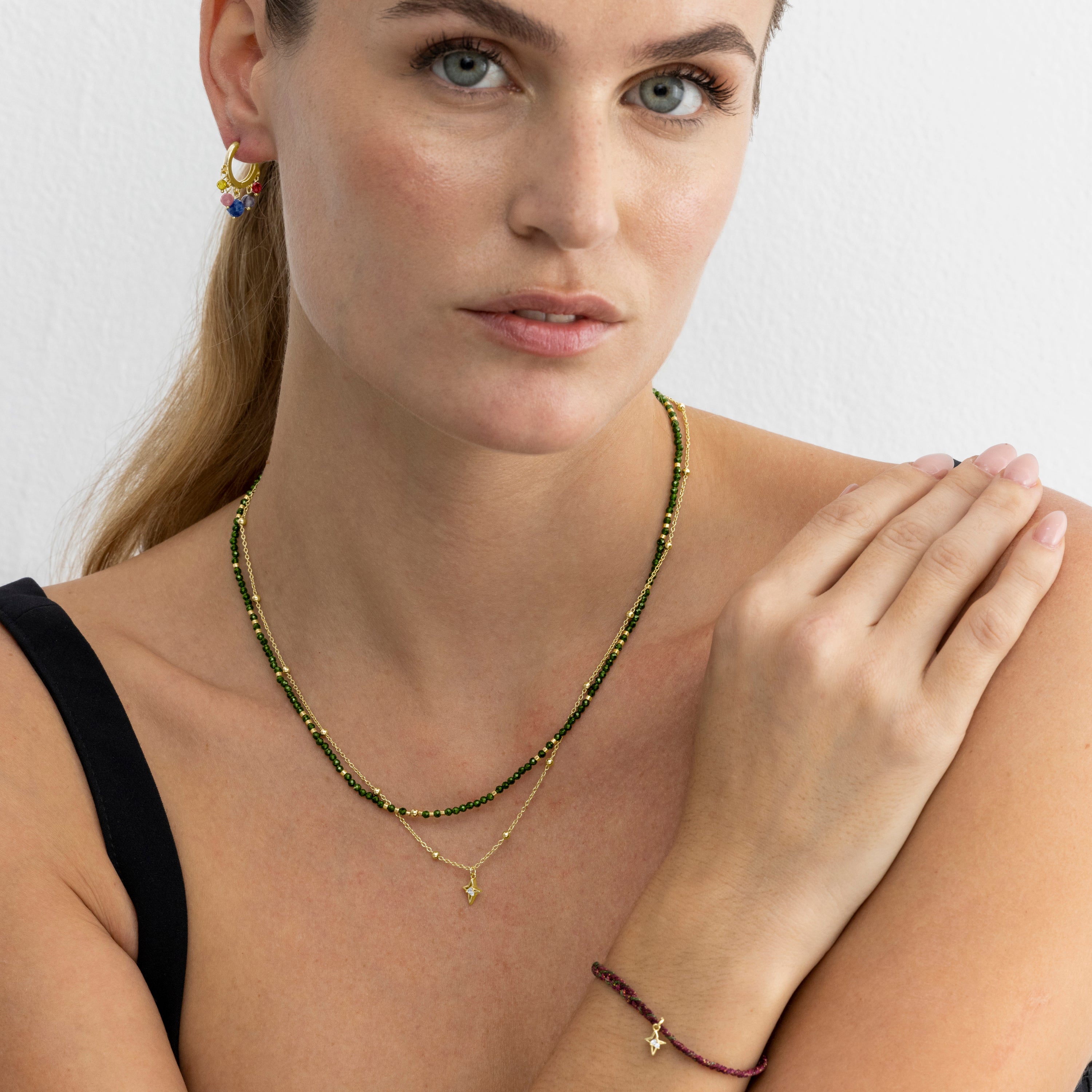 Pulseira de Prata de Lei 925 e Zircónia Brilhante acabamento ouro 18k - Holis