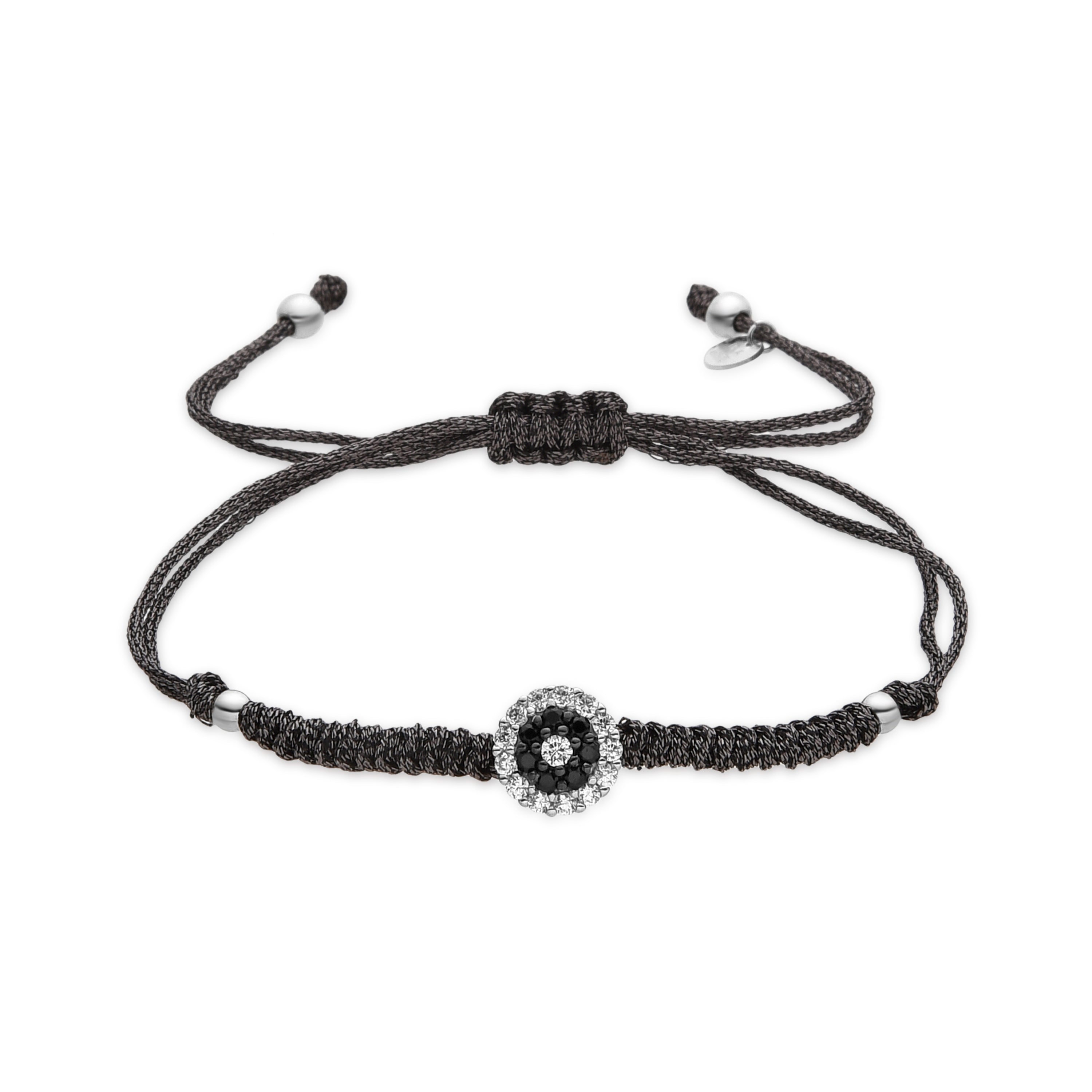 925 Sterling Silver Bracelet with Onyx Zirconia finished in Rhodium - Ziadri