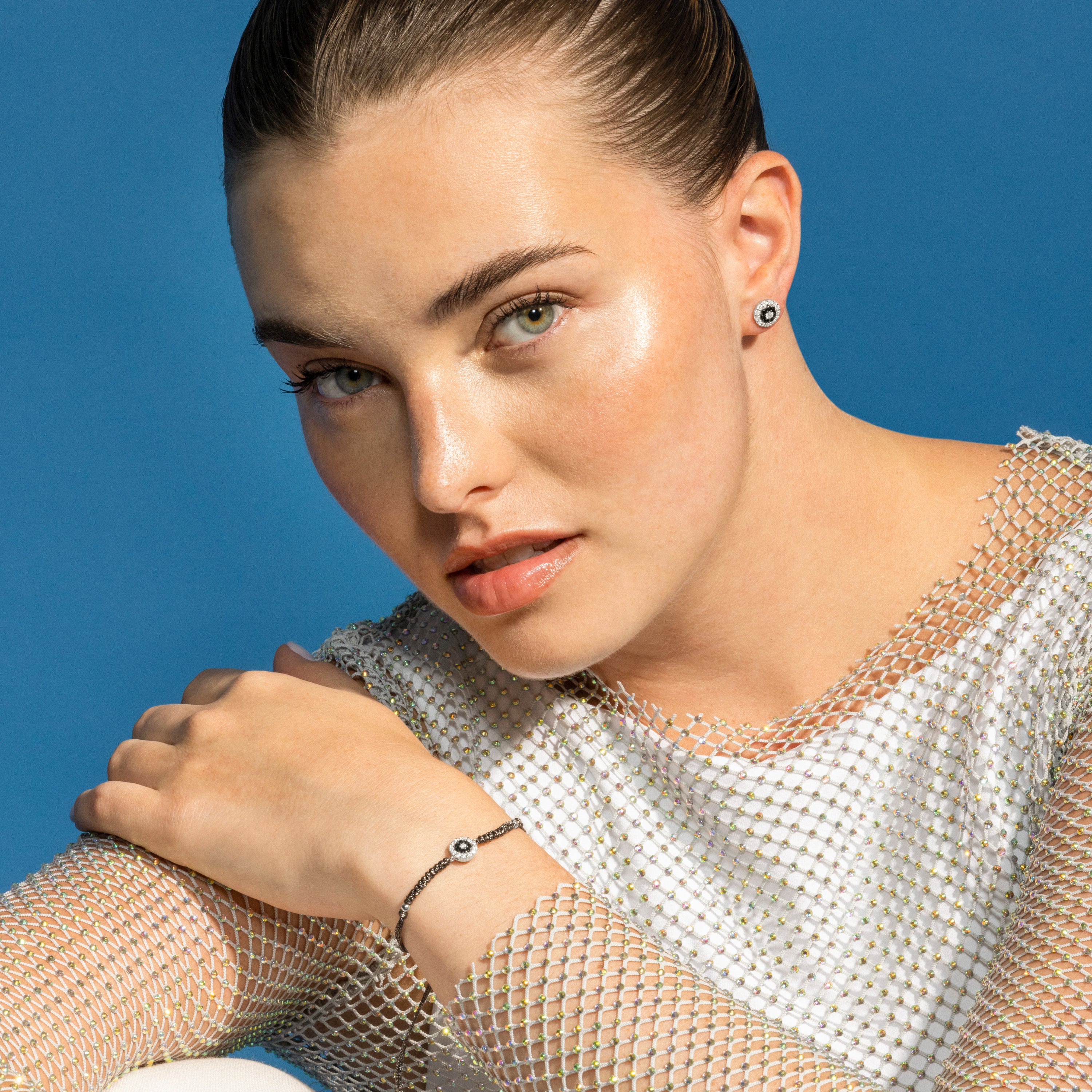 Bracciale in Argento Sterling 925 e Zirconia Onice con finitura in rodio - Ziadri