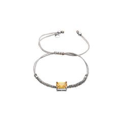 925er Sterling Silberarmband mit Padparadscha rhodiniert - Asju