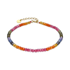 Pulsera de Plata de Ley 925 y Cristal Multicolor acabado oro 18k - Siran