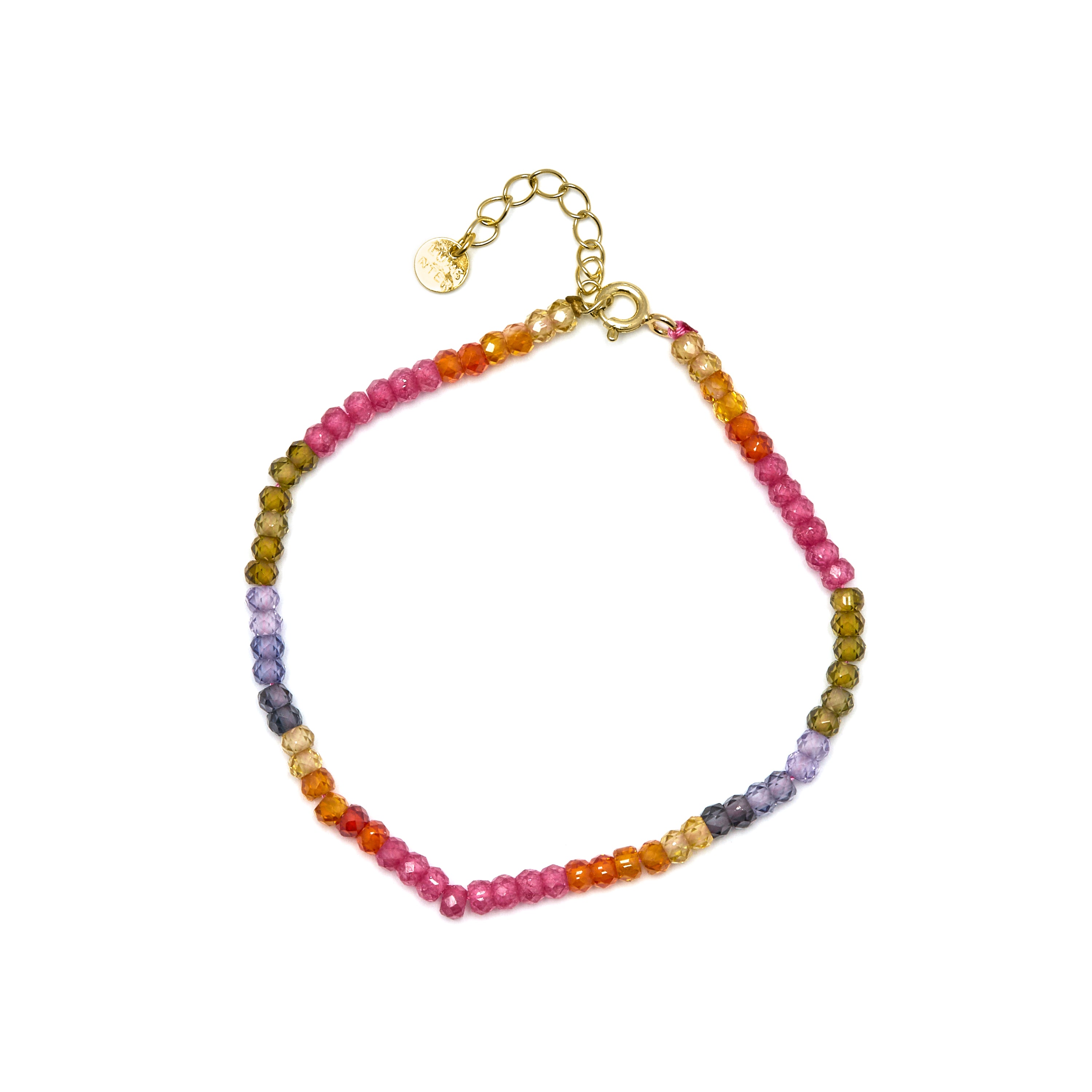 Pulsera de Plata de Ley 925 y Cristal Multicolor acabado oro 18k - Siran