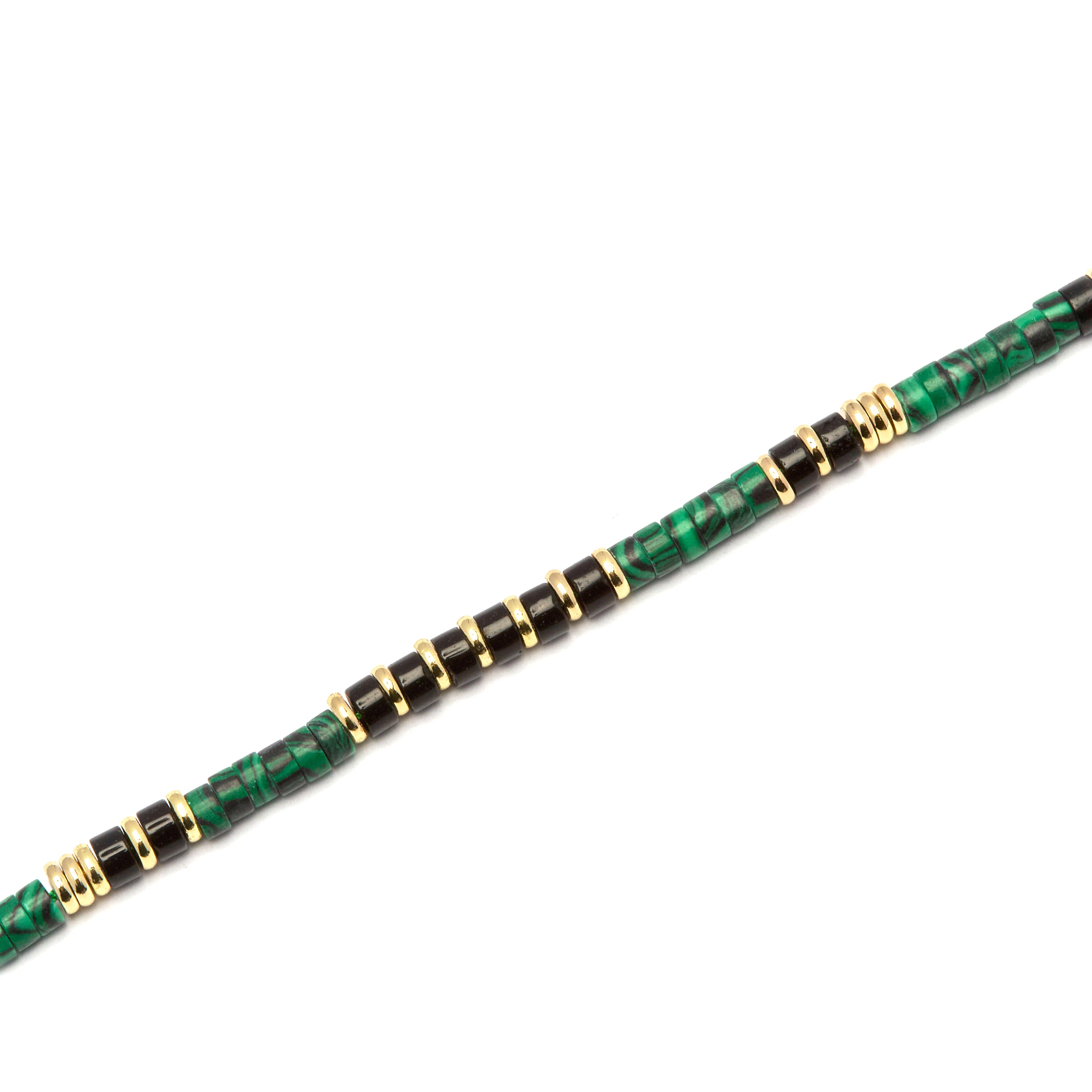 925er Silberarmband mit Malachit und 18k Goldfinish - Ilmina