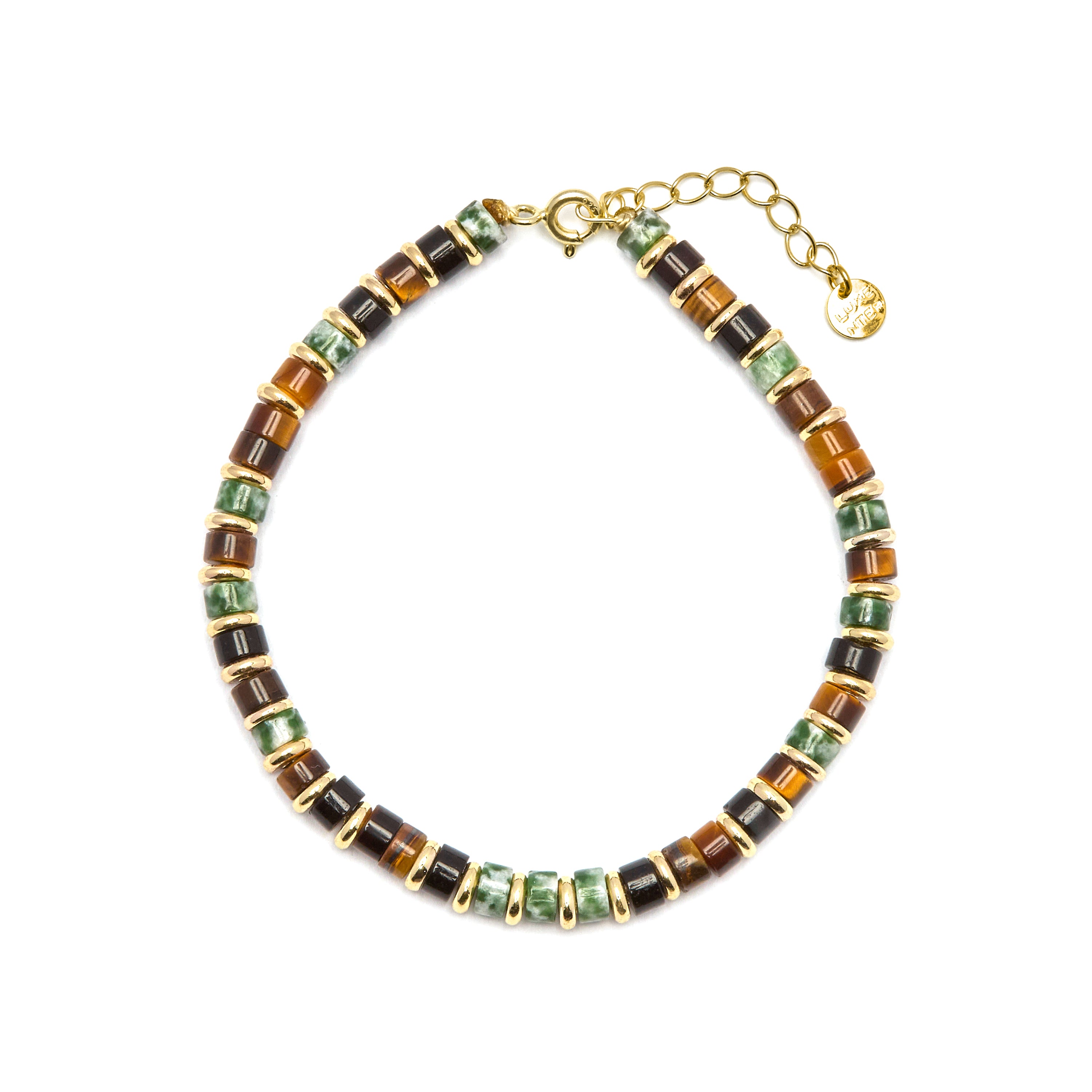 Pulseira de Prata de Lei 925 e Olho de Tigre com acabamento em ouro 18k - Ryhu